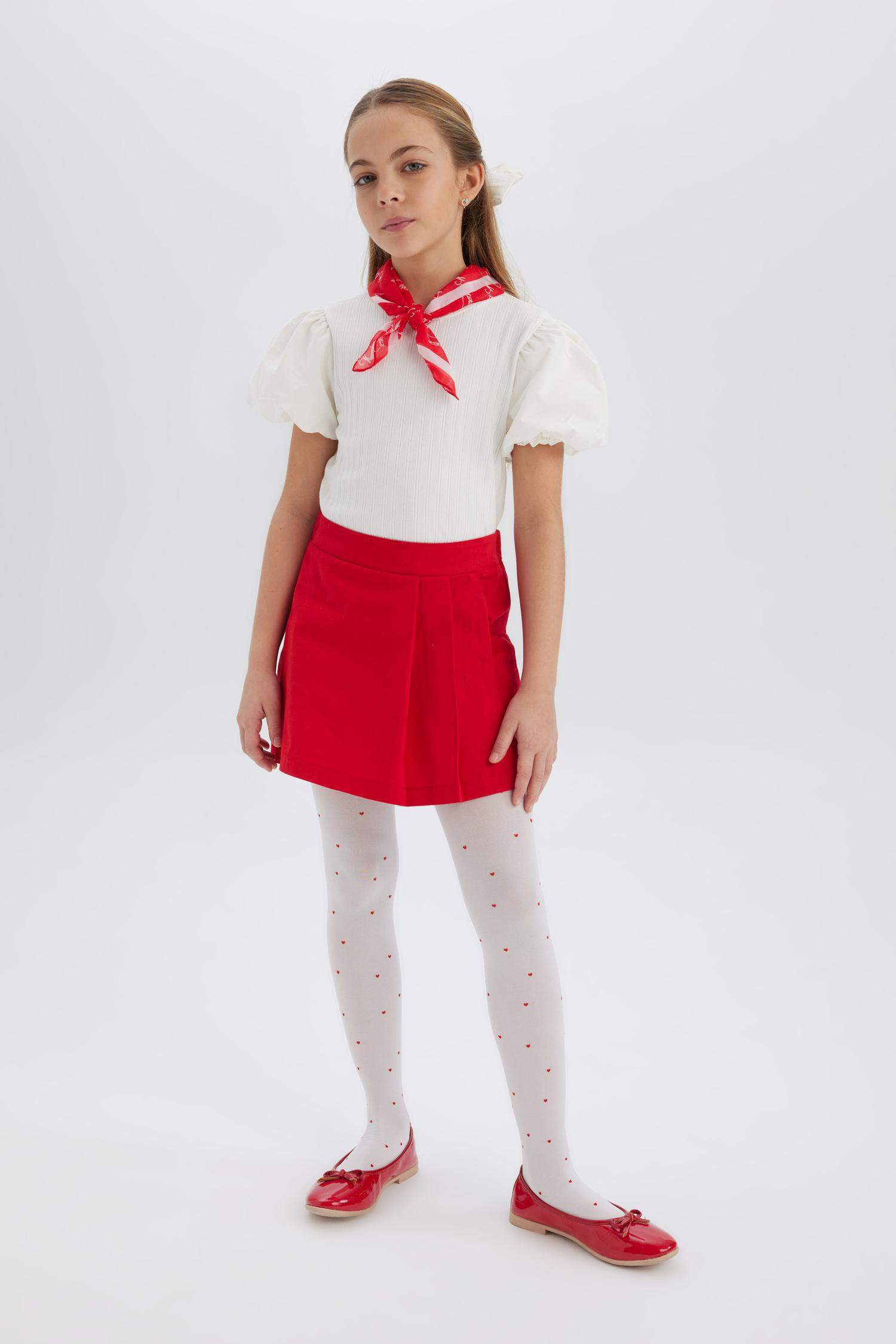 تنورة-شورت بنات من جبردين أحمر