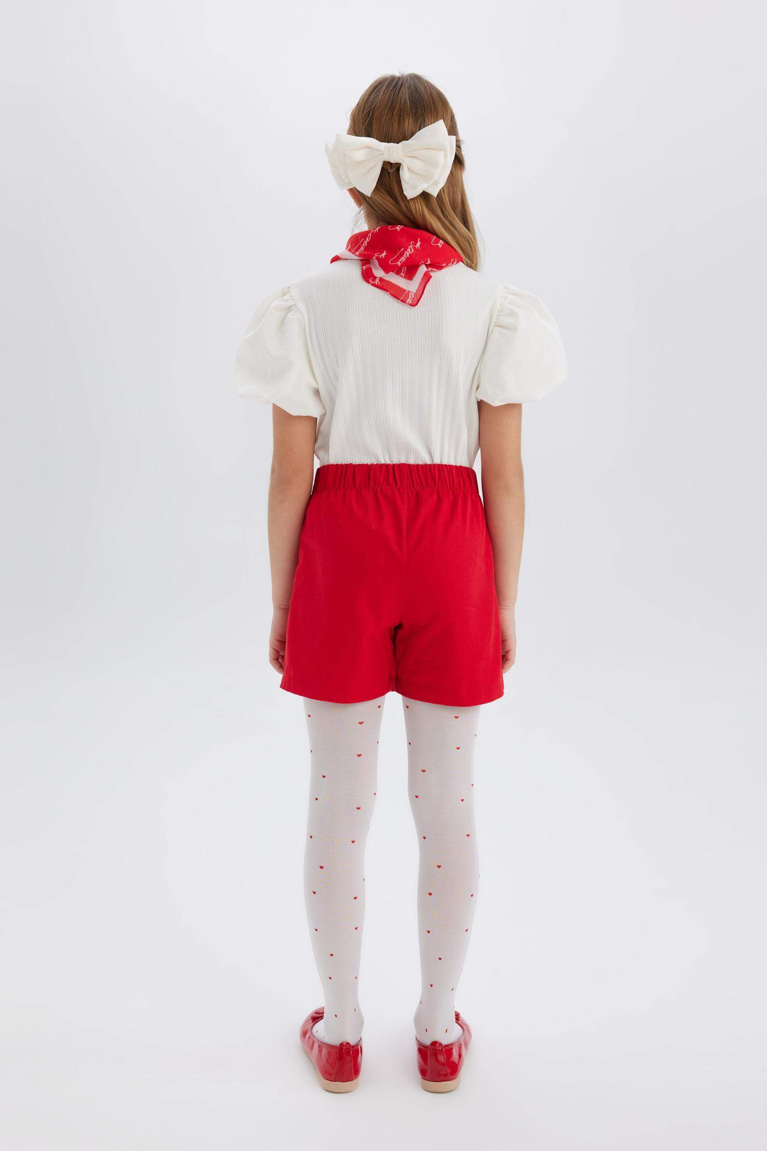 تنورة-شورت بنات من جبردين أحمر