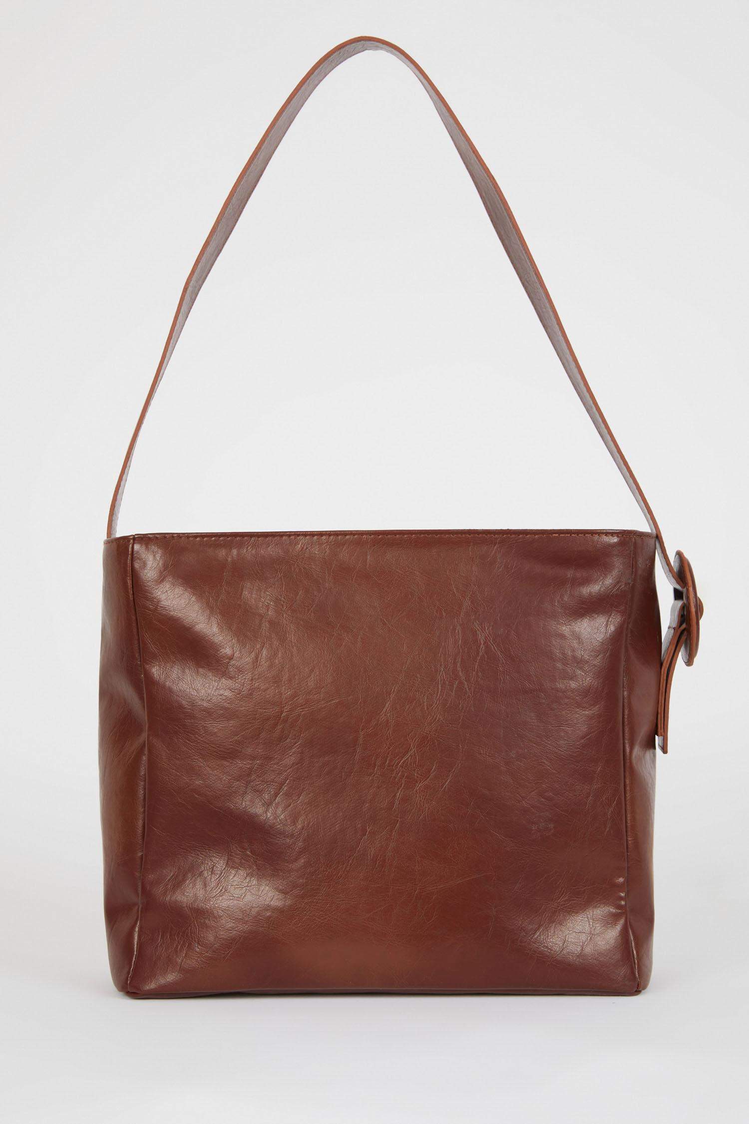 Kadın Zeytin Derisi Vegan El Çantası