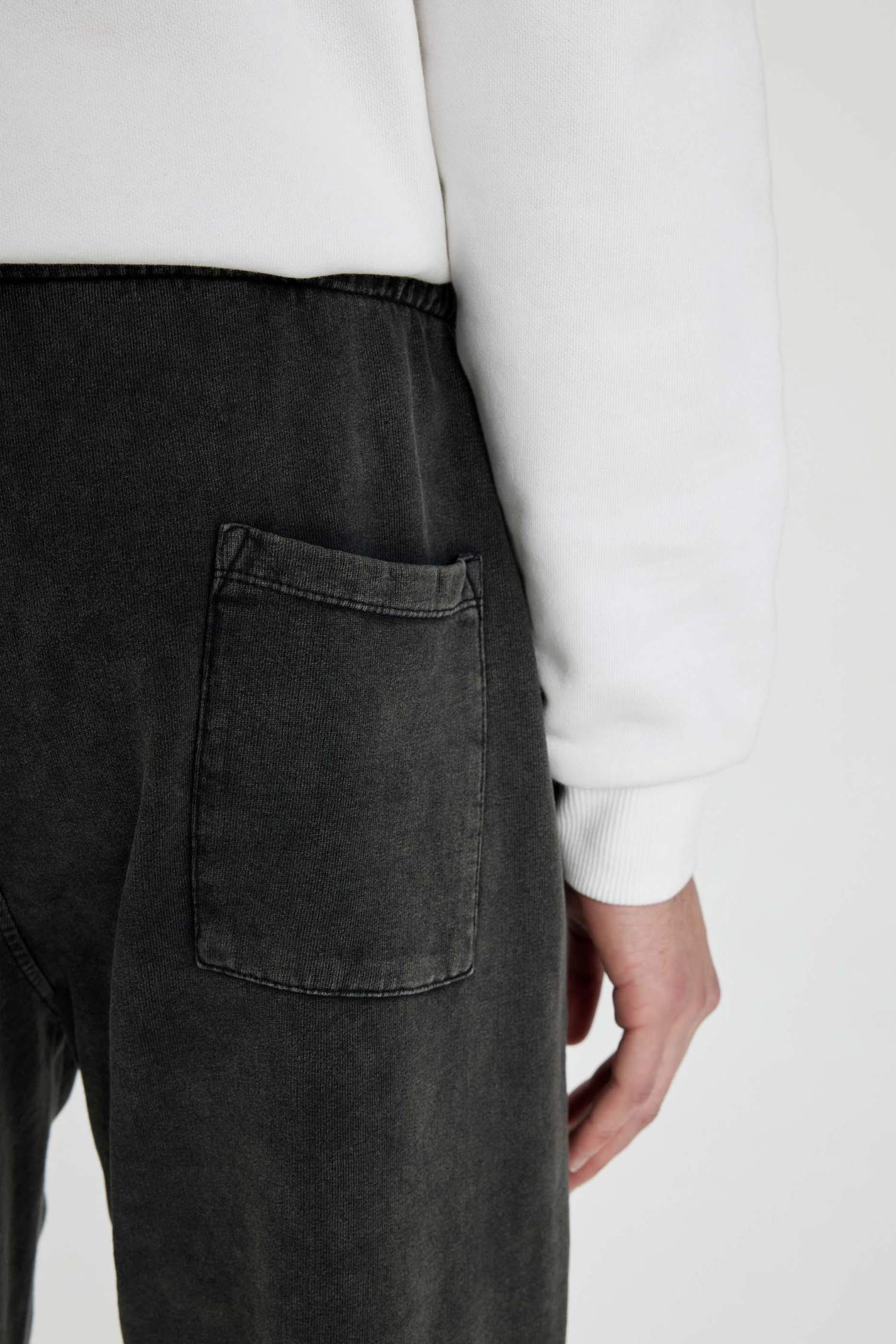 Jogging en coton effet délavé à poches Coupe régulière