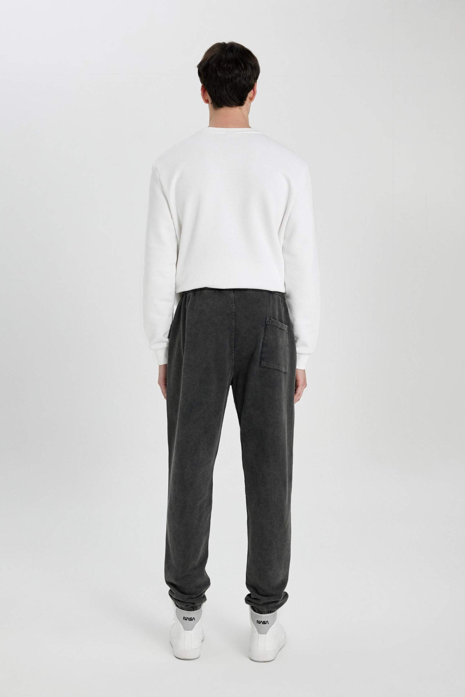 Jogging en coton effet délavé à poches Coupe régulière