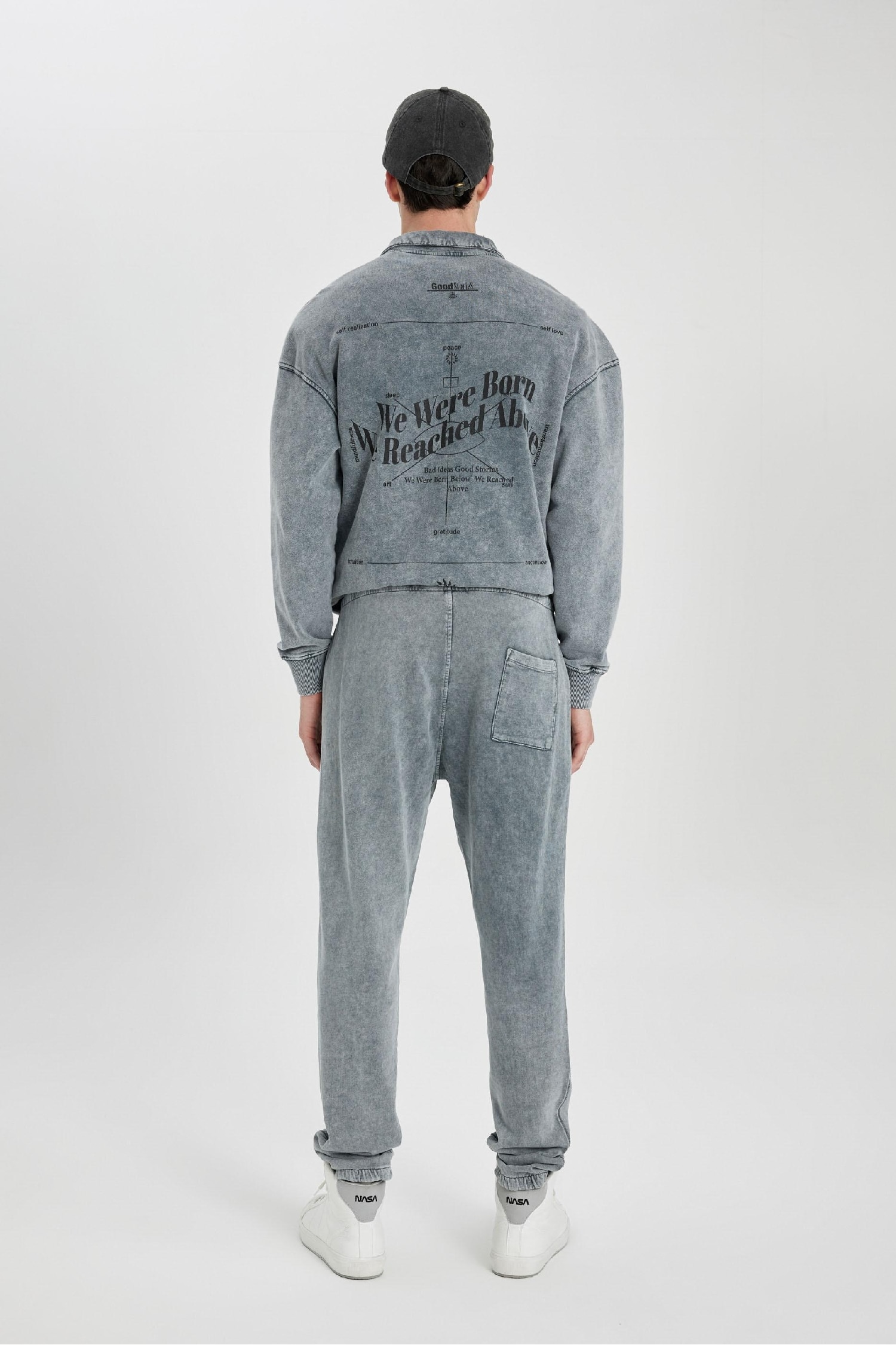 %100 Pamuk Regular Fit Eşofman Altı Fleto Cepli Yıkamalı Soluk Efektli Beli Bağcıklı Lastikli Paça