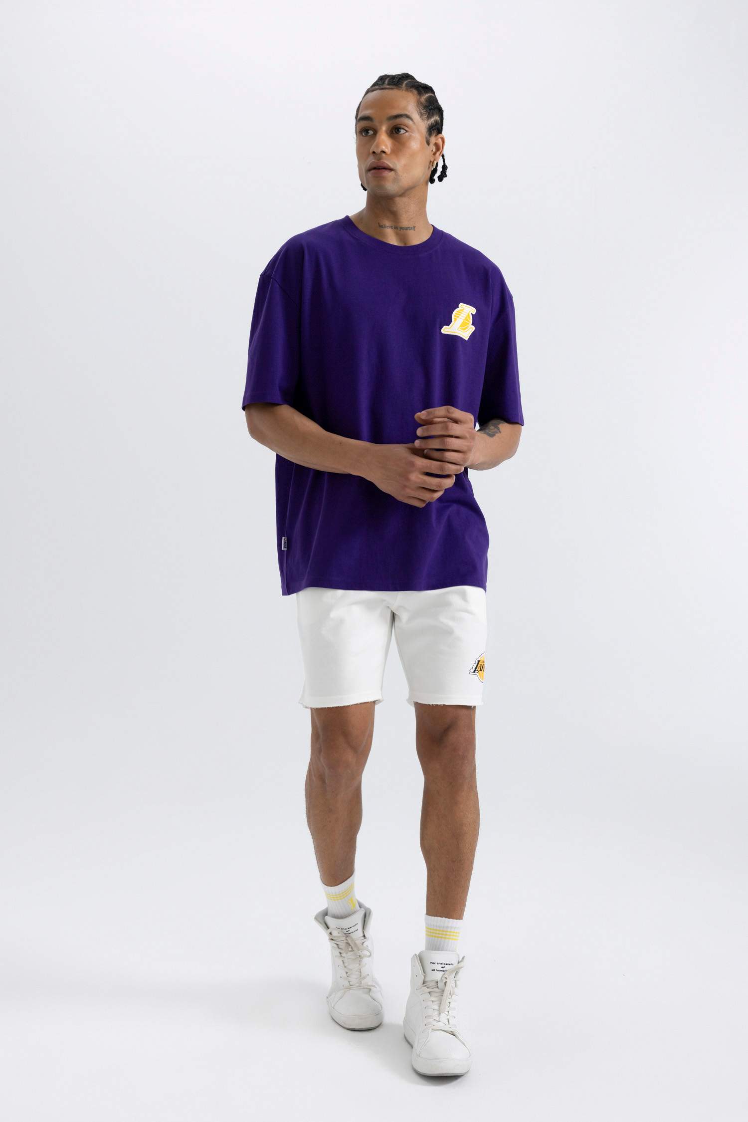 DeFactoFit NBA Los Angeles Lakers Oversize Fit T-Shirt