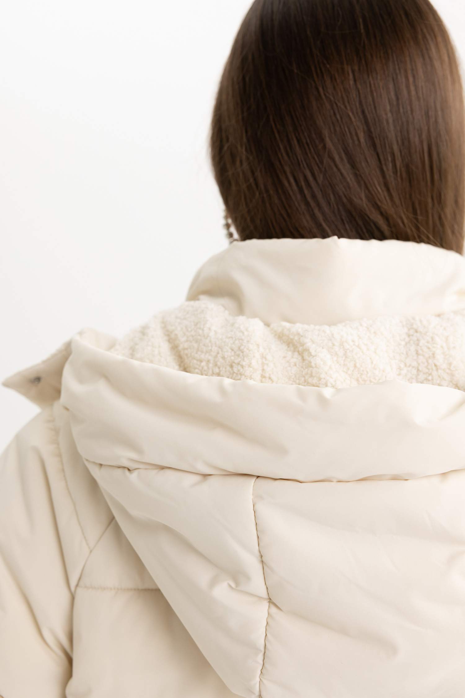 Su İtici Şişme Mont Oversize Geniş Kalıp Kapüşonlu İçi Suni Kürklü Fermuarlı Cepli