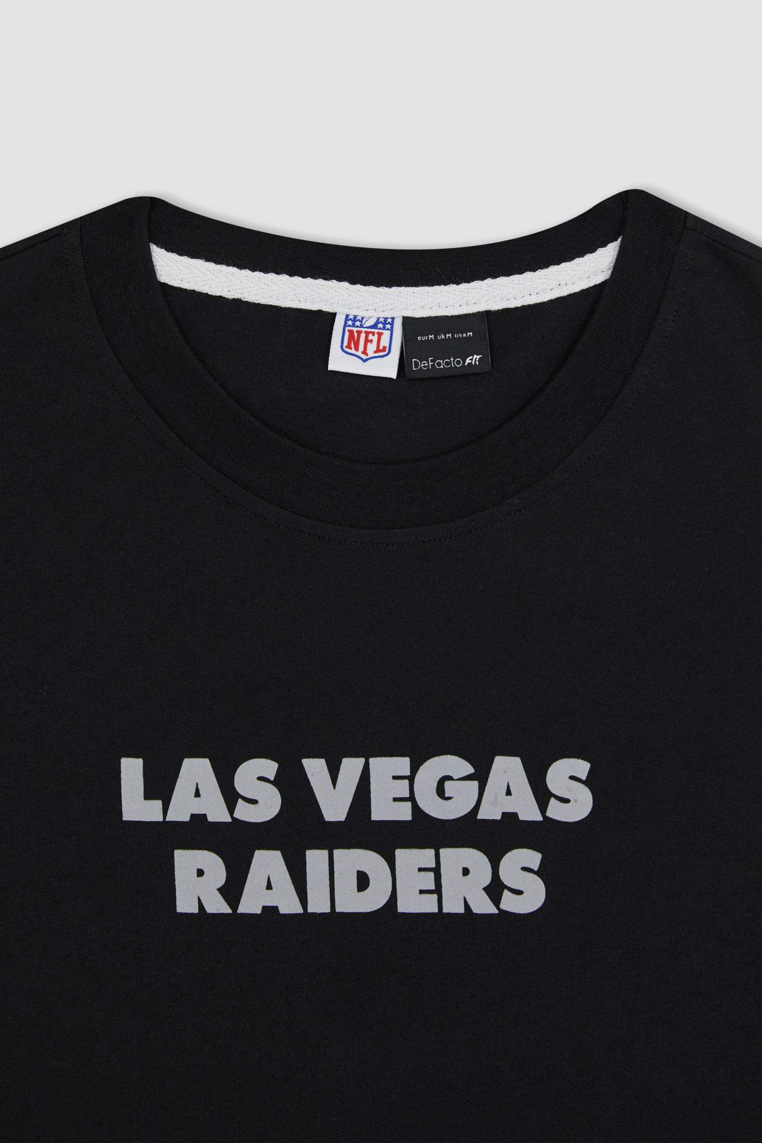 NFL Team Apparel Las Vegas Raiders Logo Black T shirt size Large