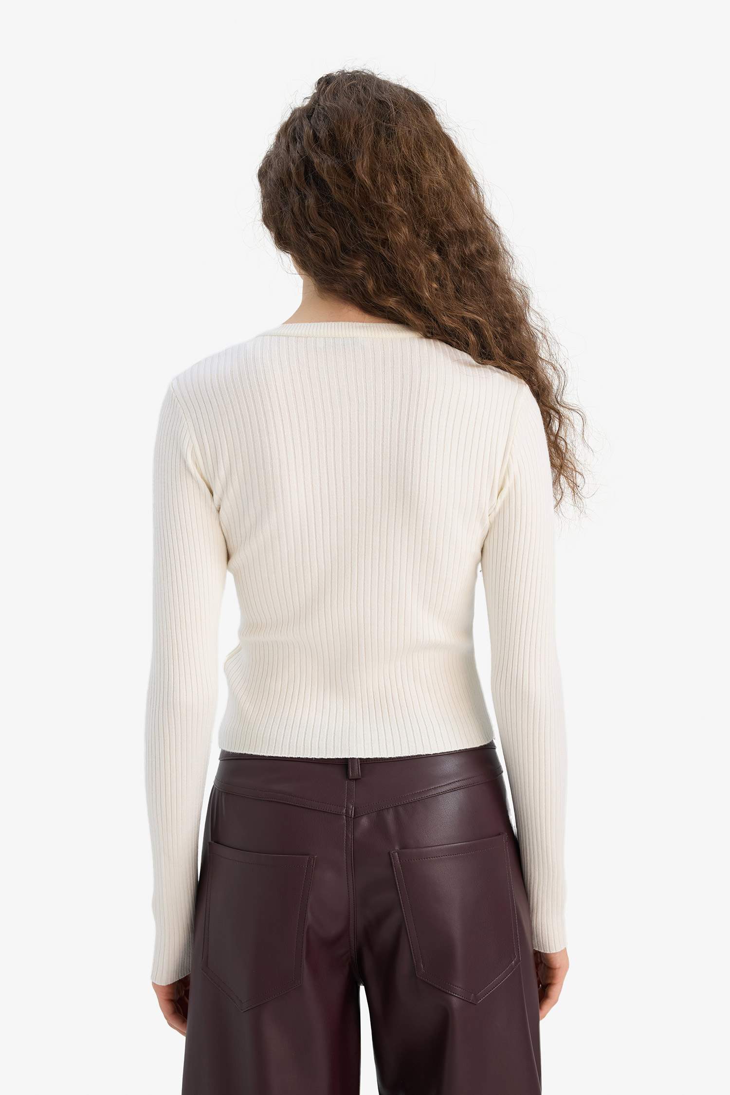 Regular Fit Bisiklet Yaka Triko Hırka