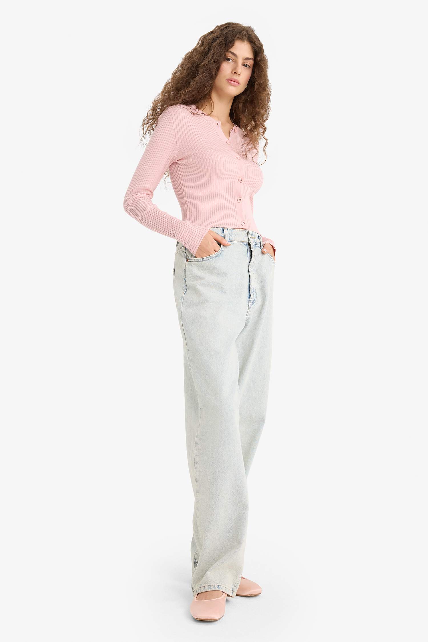 Трикотажный кардиган Regular Fit с круглым вырезом