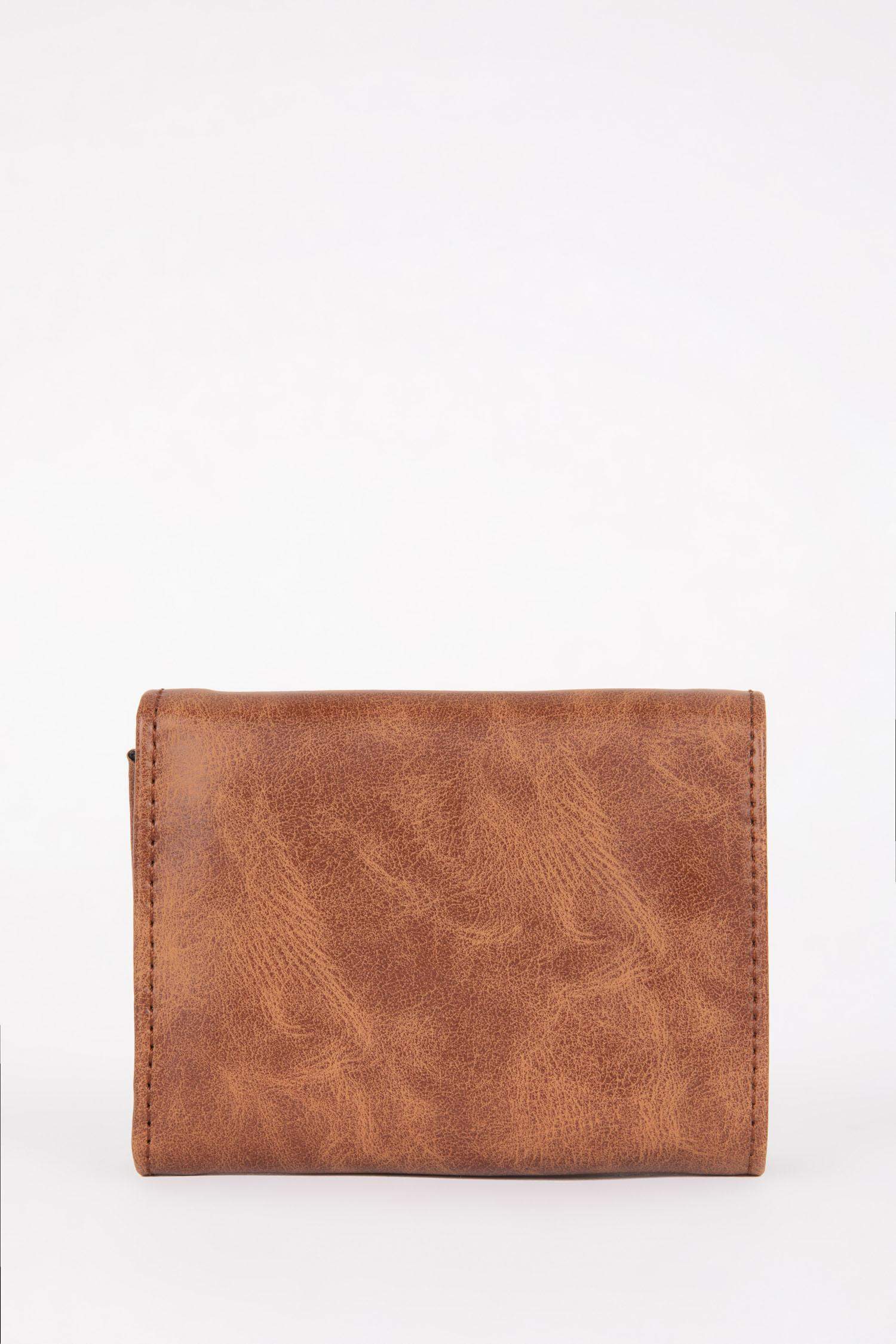 Brown MEN Men Faux Leather Wallet 2784434 DeFacto