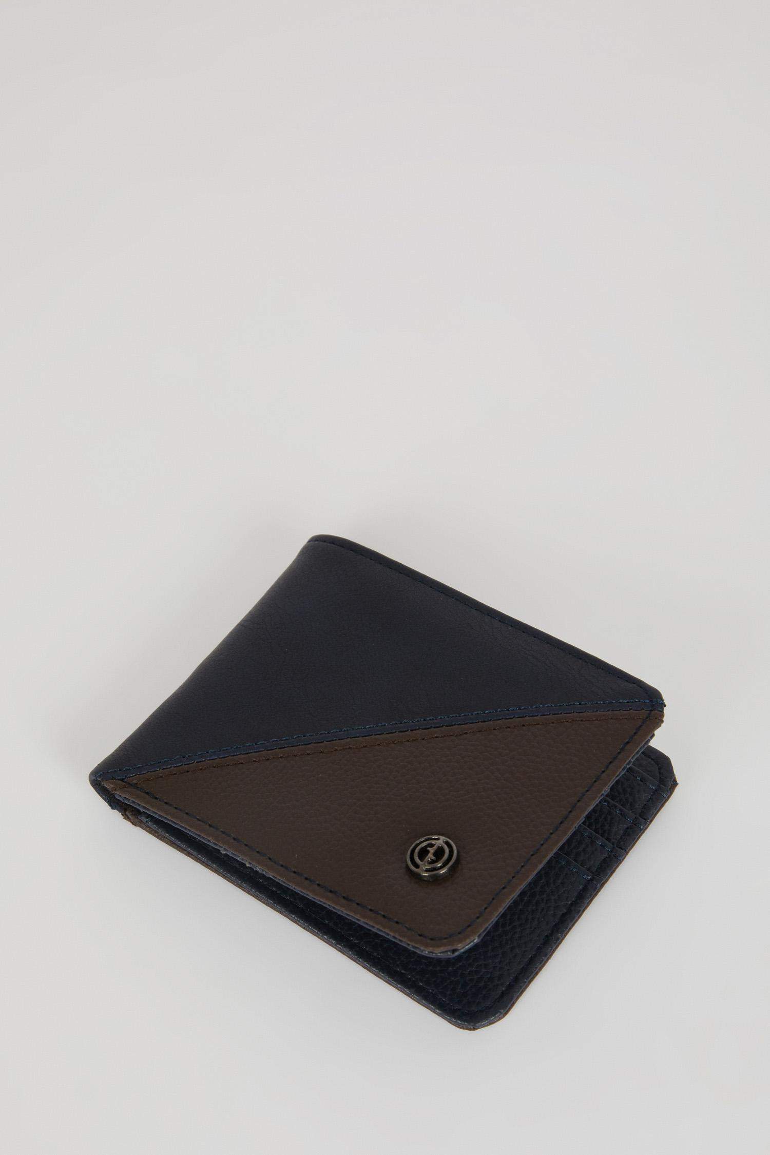 Navy MEN Men Faux Leather Wallet 2784425 DeFacto