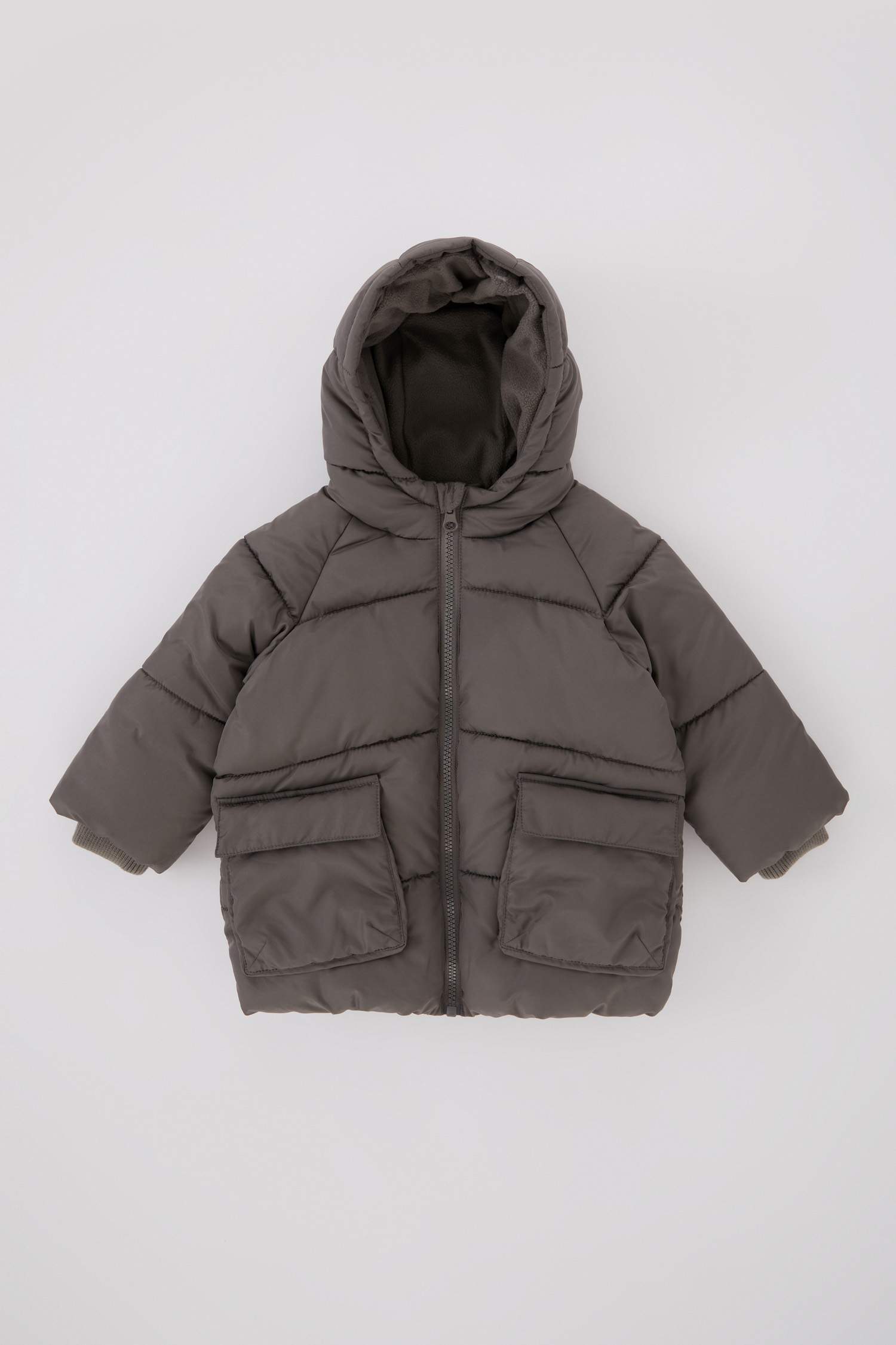 Baby Boy Hooded Fleece Lined Puffer Jacket
