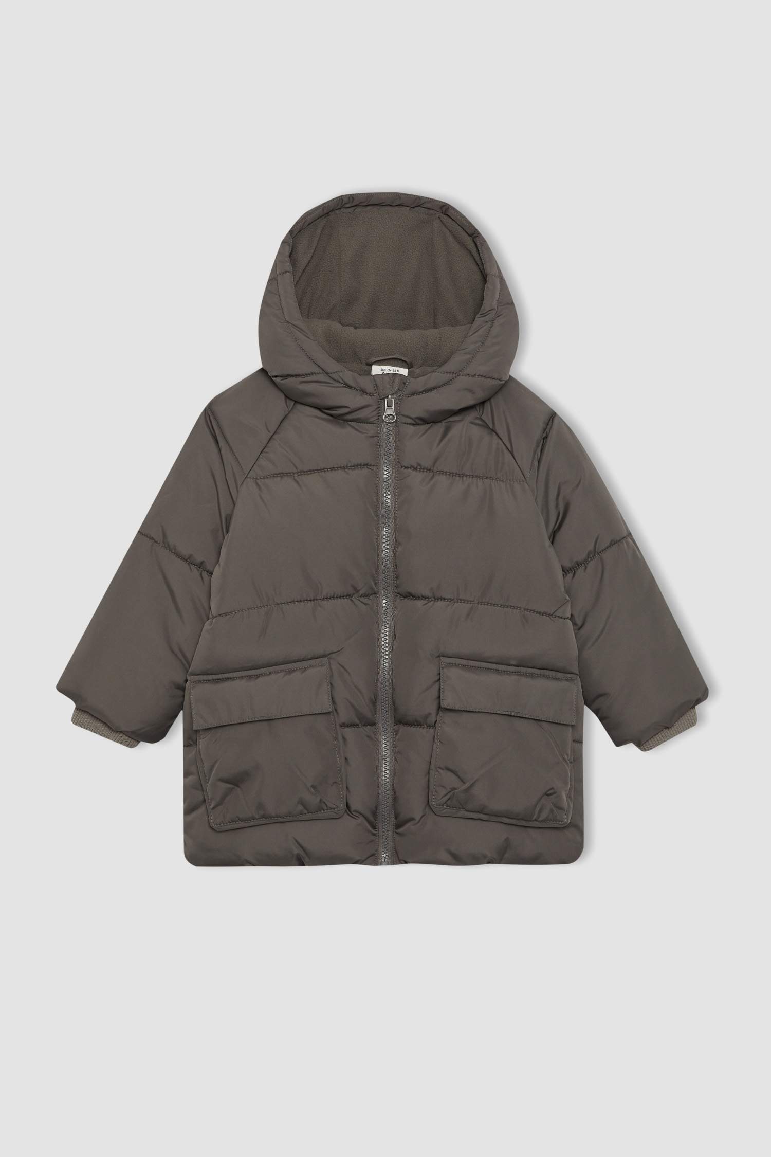 Baby Boy Hooded Fleece Lined Puffer Jacket