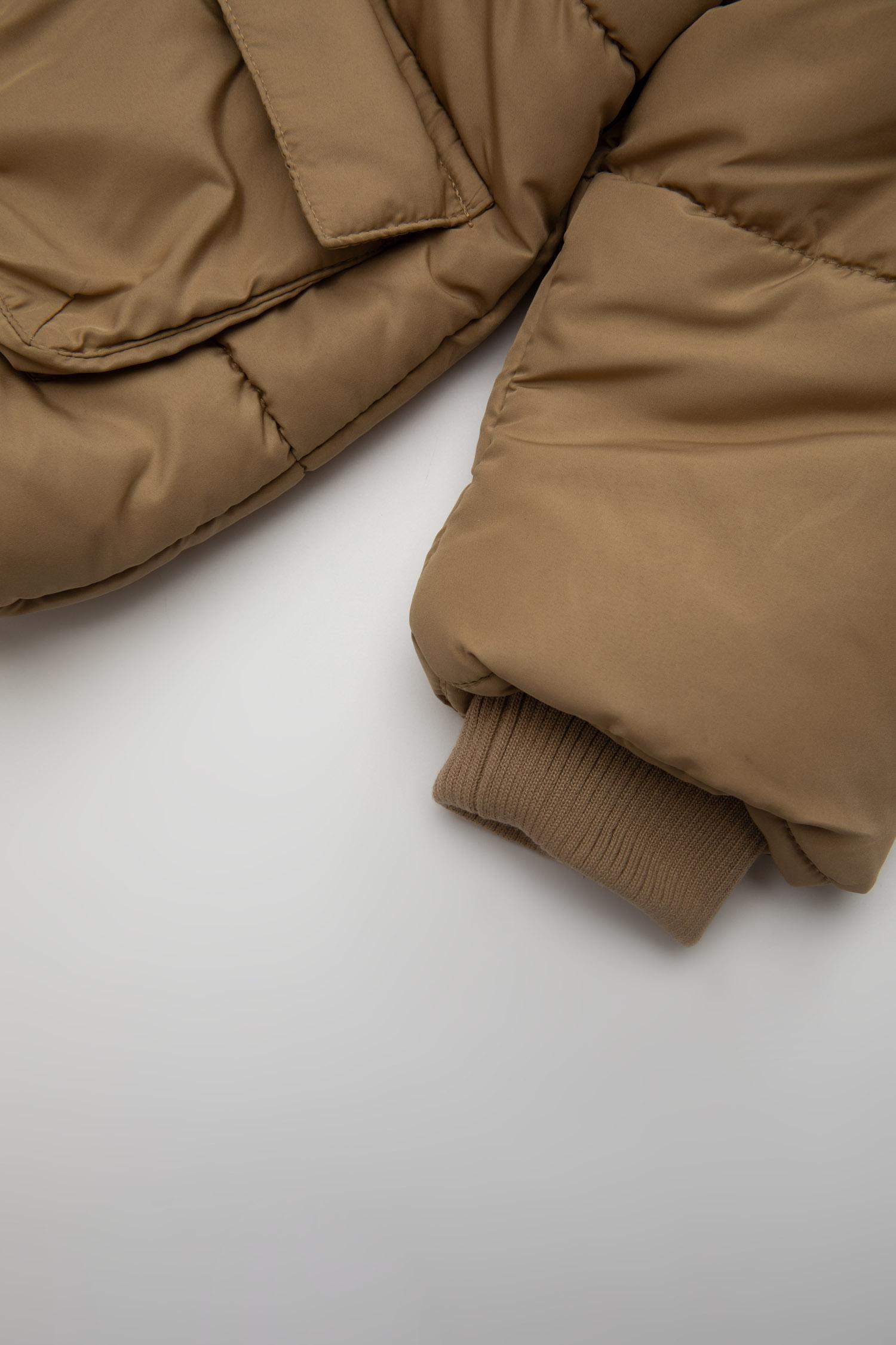 Erkek Bebek Su Geçirmez Ribana Kollu Kapüşonlu Polar Astar Fermuarlı Cepli Şişme Mont