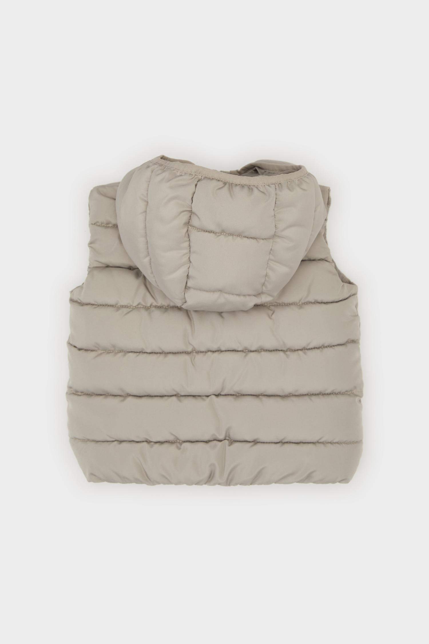 Erkek Bebek Okul Su Geçirmez Kapüşonlu Fermuarlı Tafta Şişme Yelek