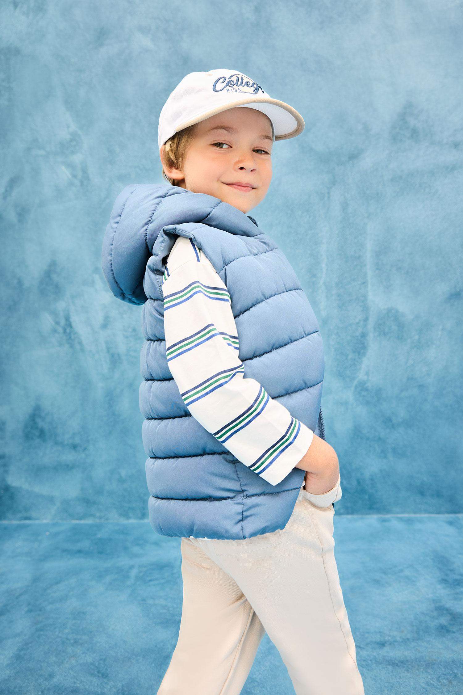 Baby Boy Hooded Zippered Waterproof Puffer Vest