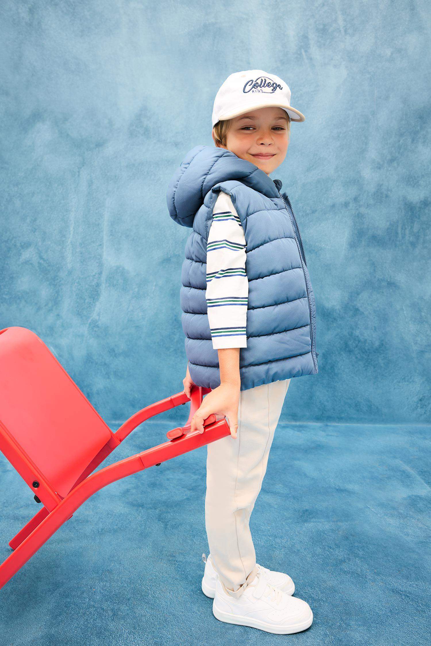 Baby Boy Hooded Zippered Waterproof Puffer Vest