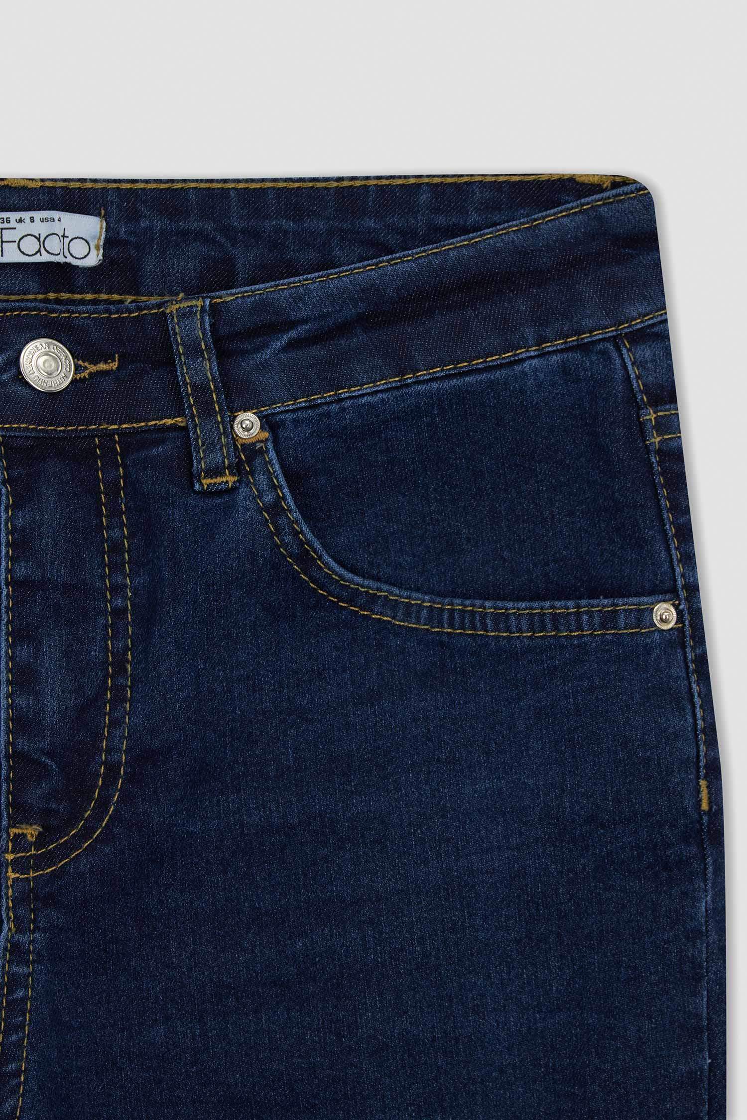 Blue WOMEN Sorbet X DeFacto High Waist Pile Cuffed Jeans 2781849 | DeFacto