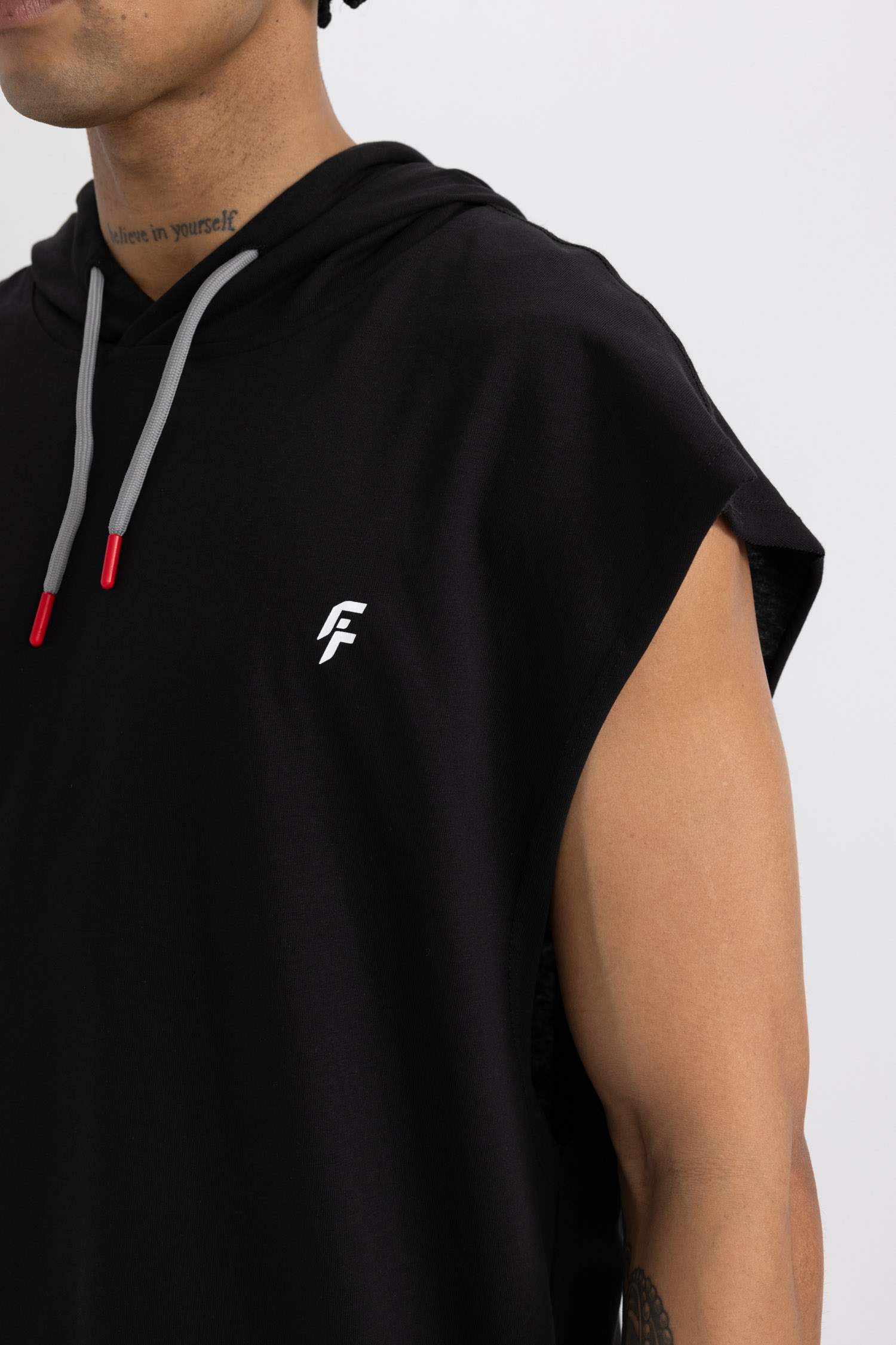 DeFactoFit Oversize Fit Printed Hooded Tank Top