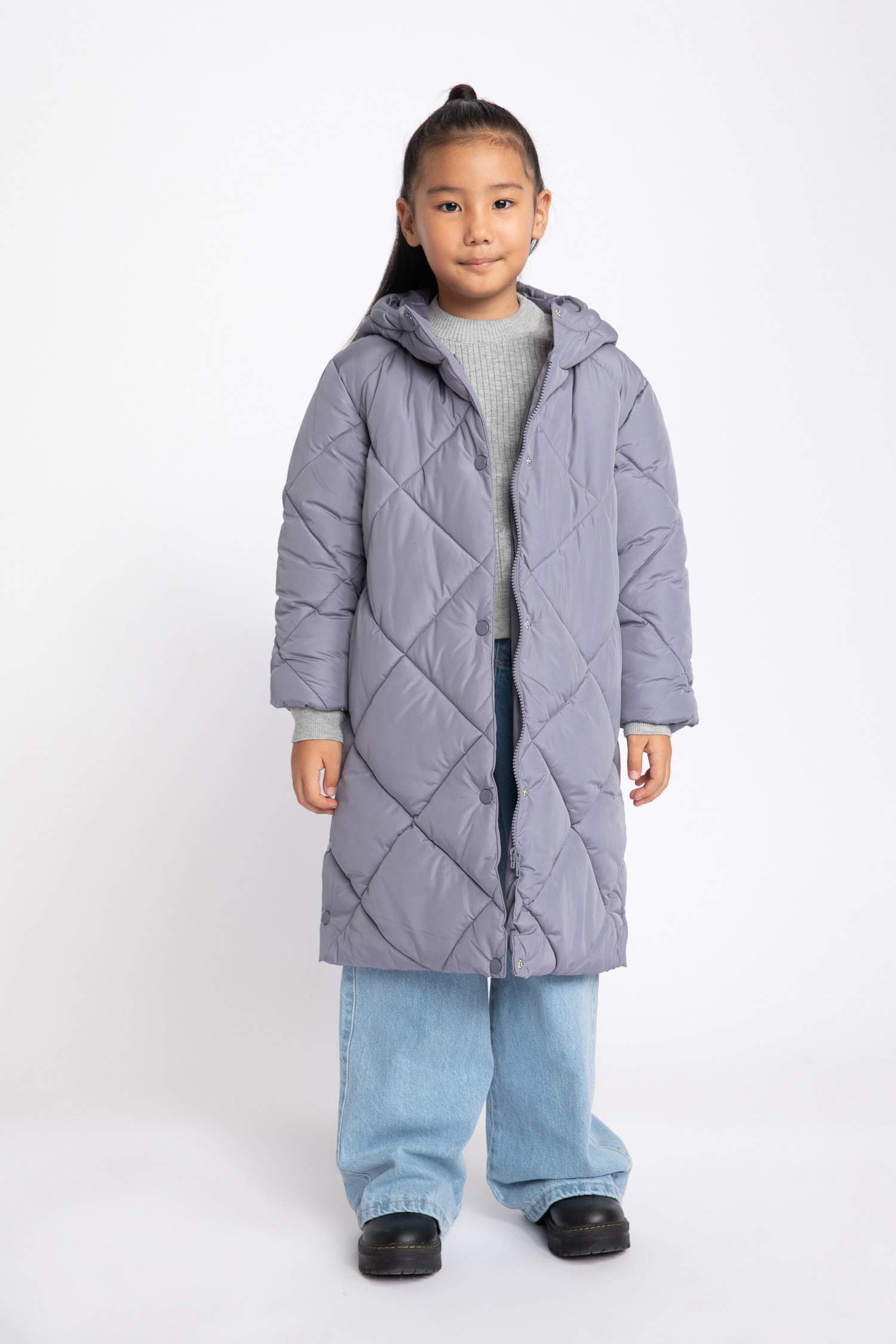 قمصلة نفخ بناتي طويل بغطاء للرأس