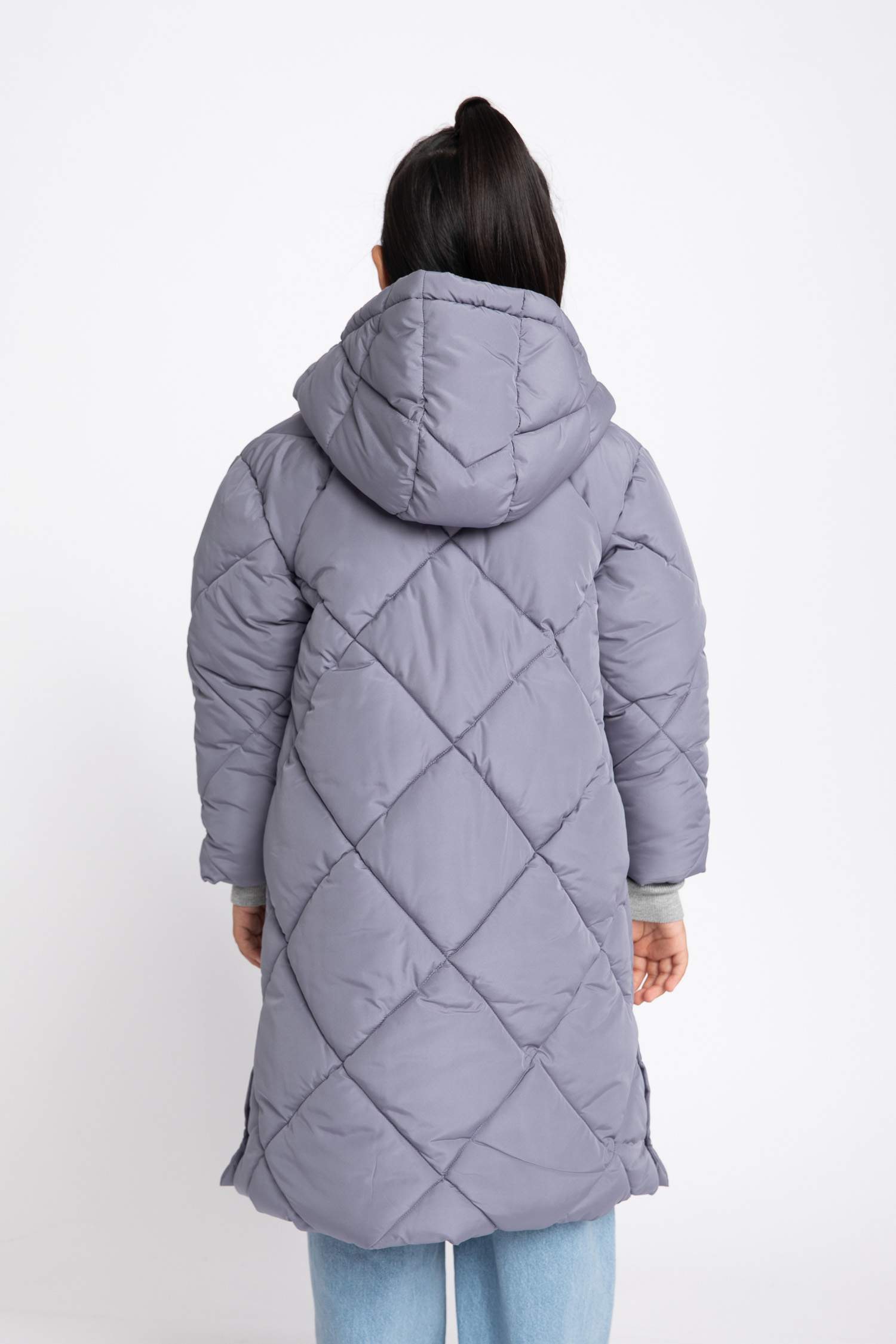 قمصلة نفخ بناتي طويل بغطاء للرأس