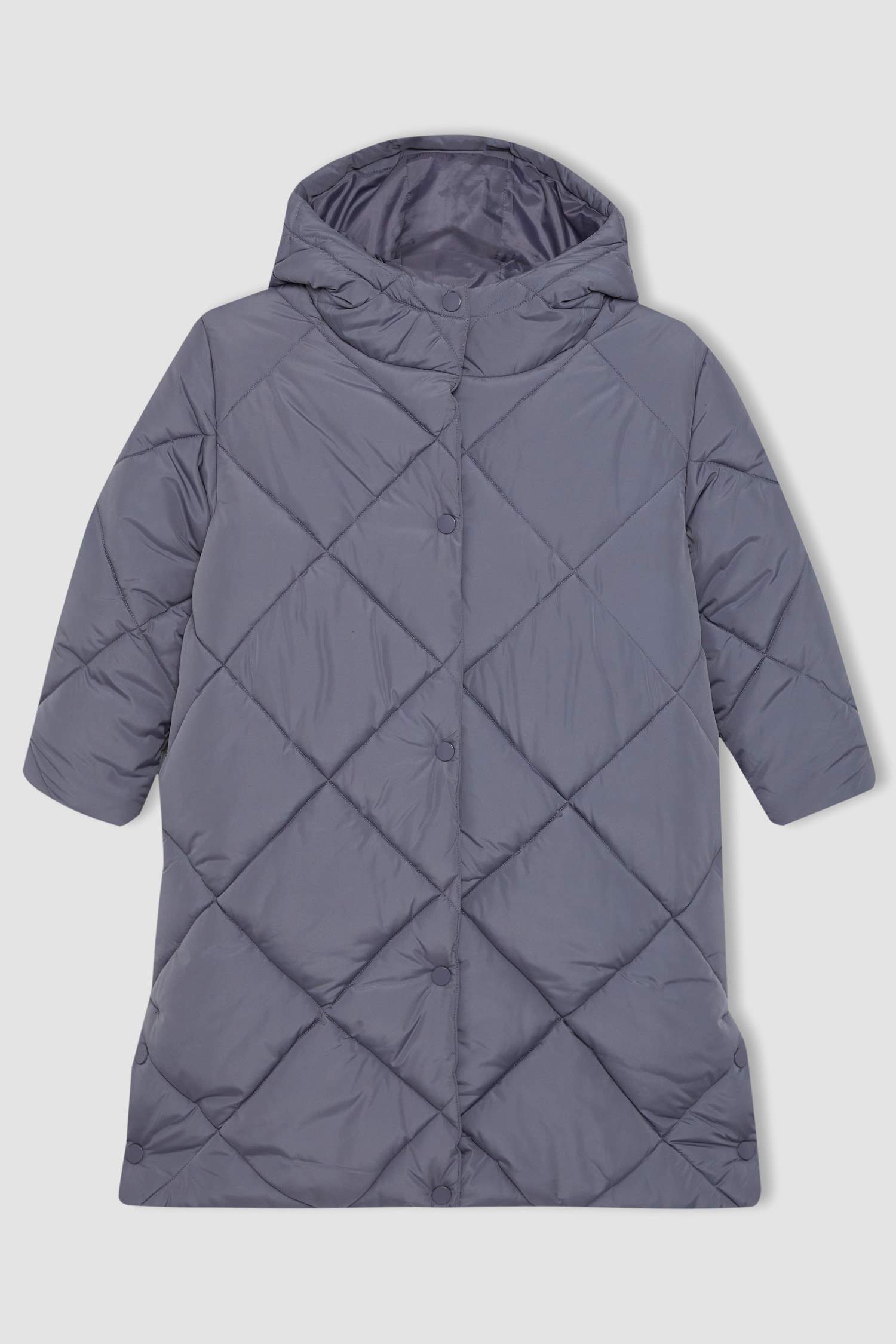 قمصلة نفخ بناتي طويل بغطاء للرأس