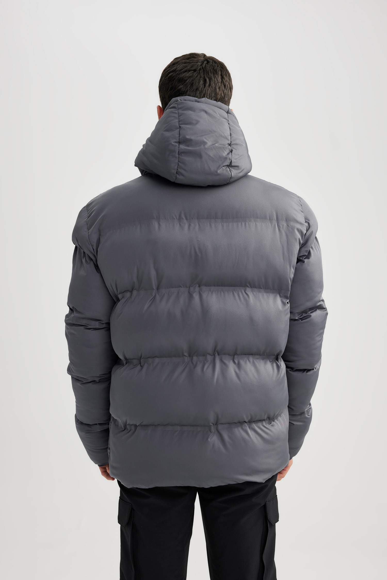 Su İtici Şişme Mont Kapüşonlu Fermuarlı Cepli