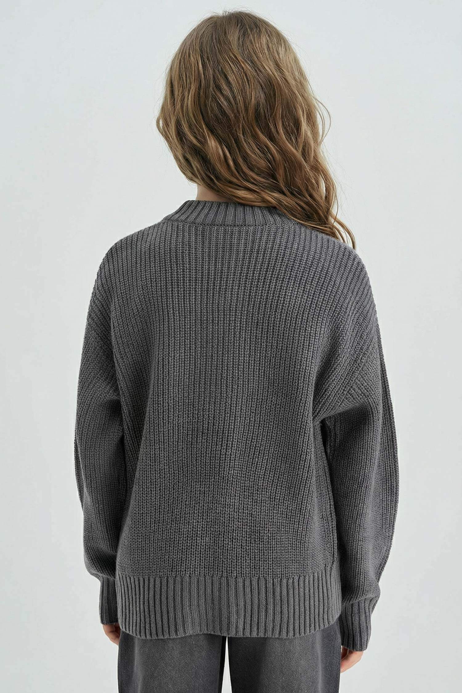 Kız Çocuk V Yaka Düğmeli Triko Hırka