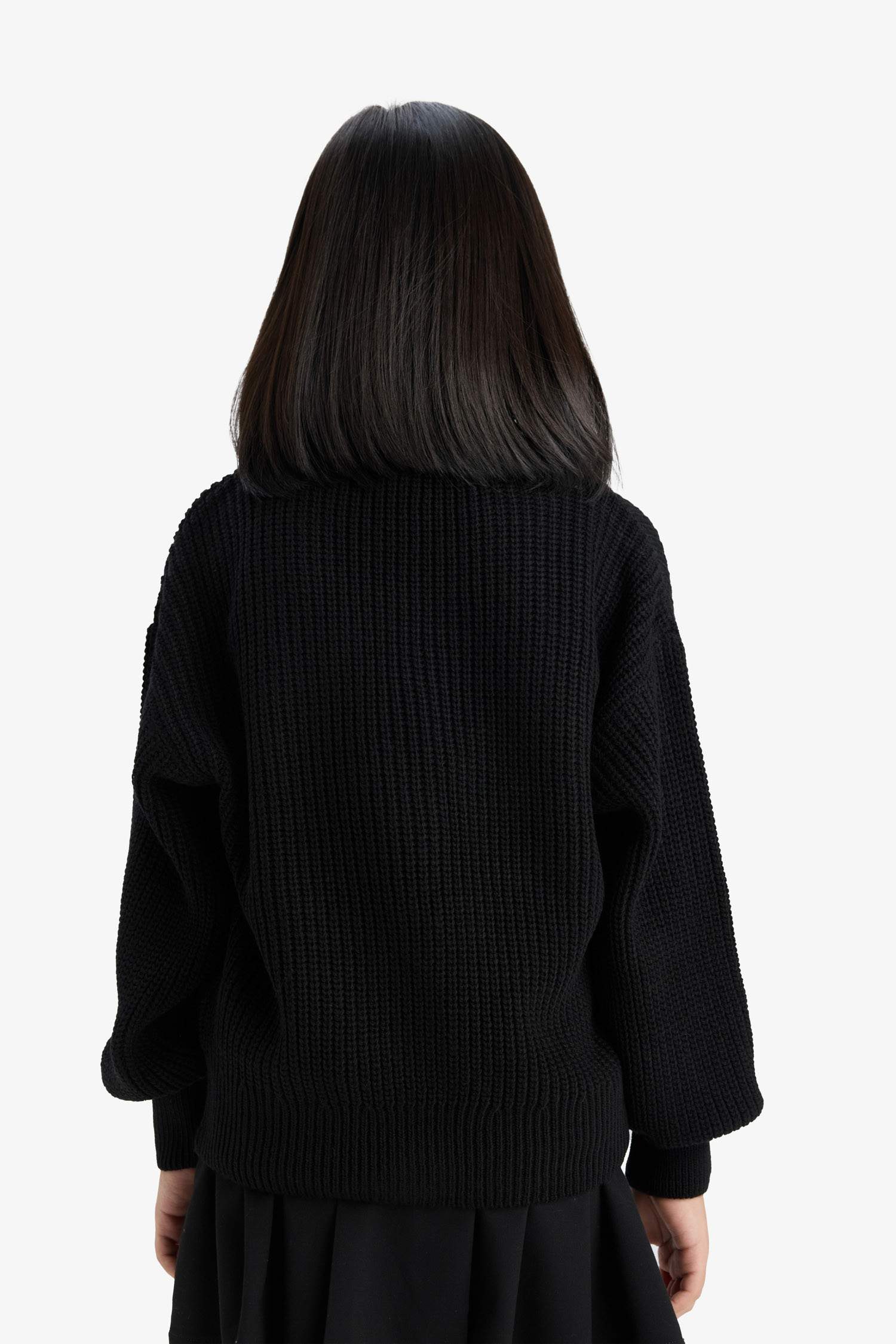 Kız Çocuk V Yaka Düğmeli Triko Hırka