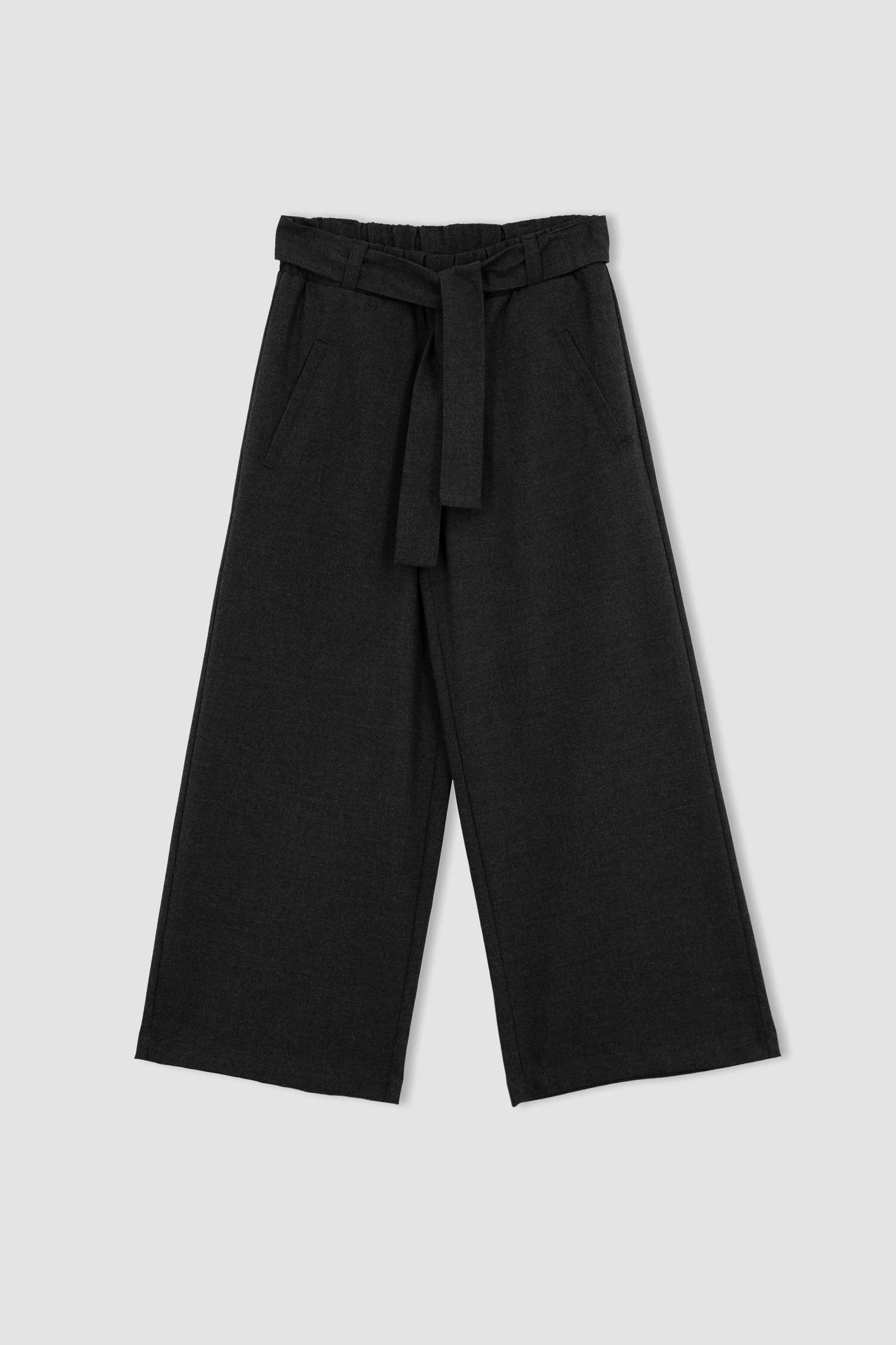 Girl Anthracite Wide Leg School Trousers