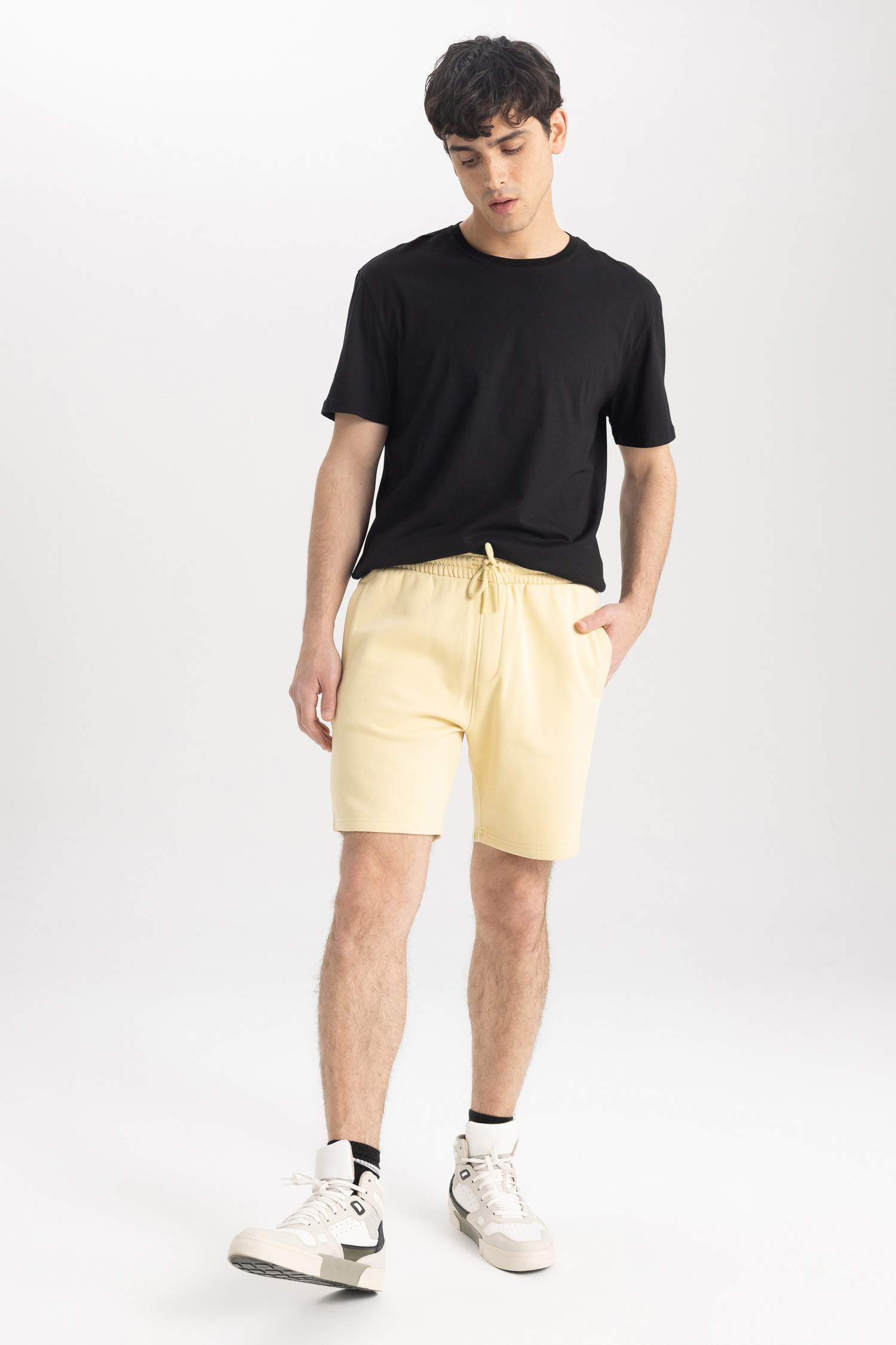 Regular Fit Thin Sweatshirt Fabric Shorts