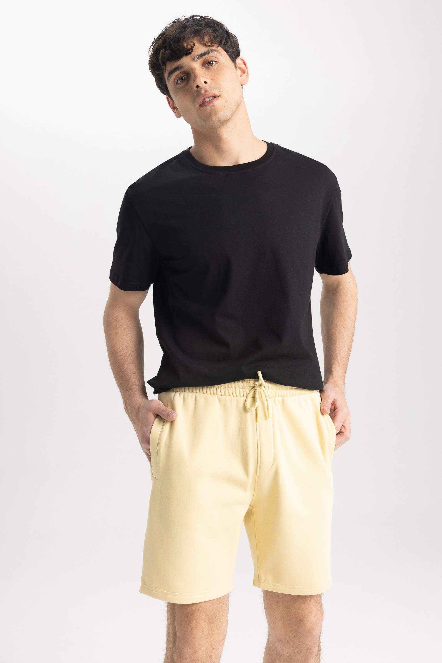 Regular Fit Thin Sweatshirt Fabric Shorts