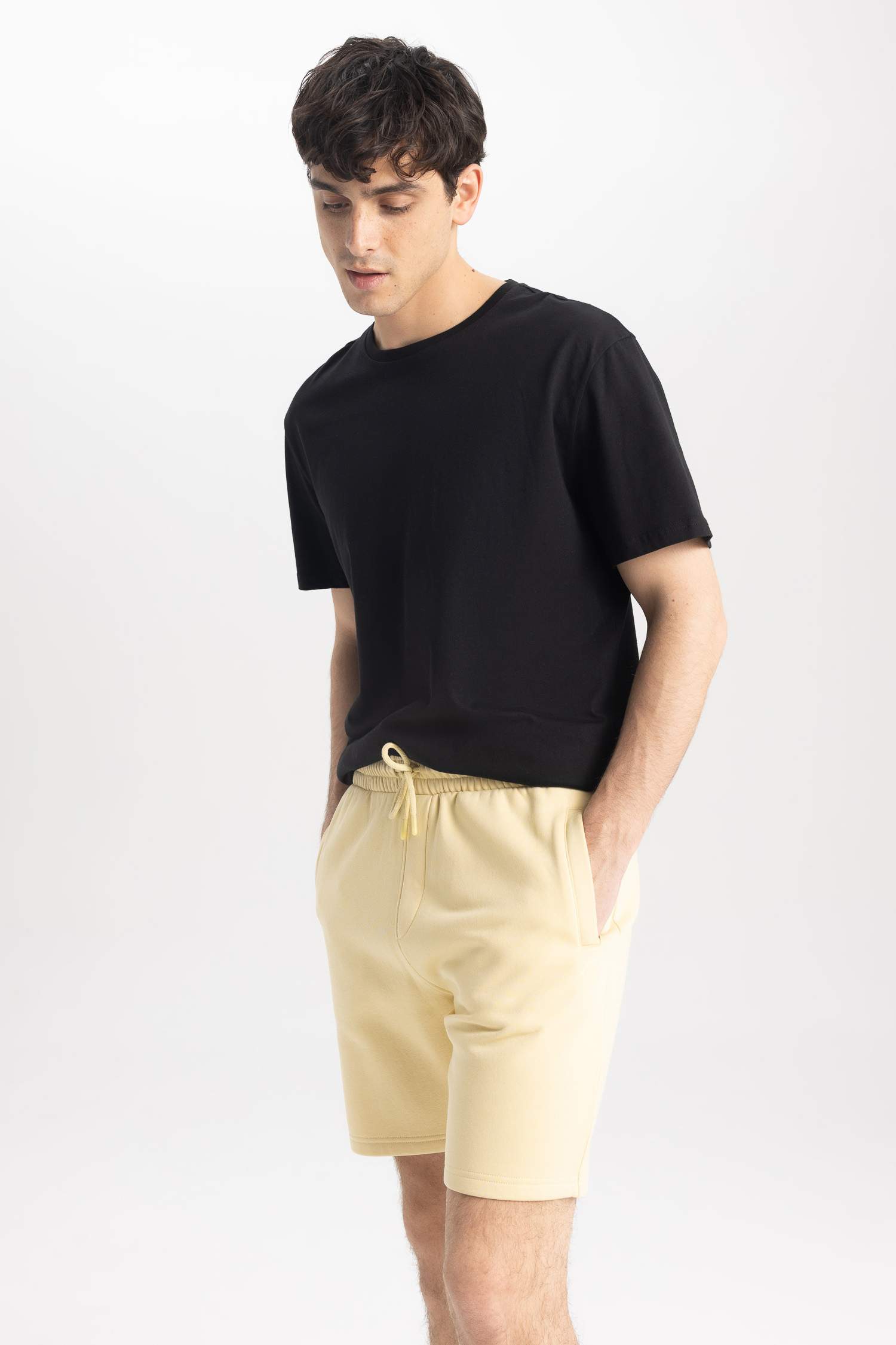 Regular Fit Thin Sweatshirt Fabric Shorts