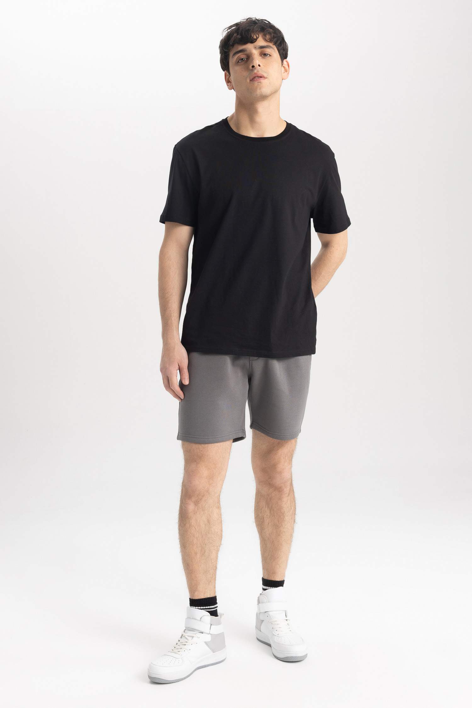 Regular Fit Thin Sweatshirt Fabric Shorts