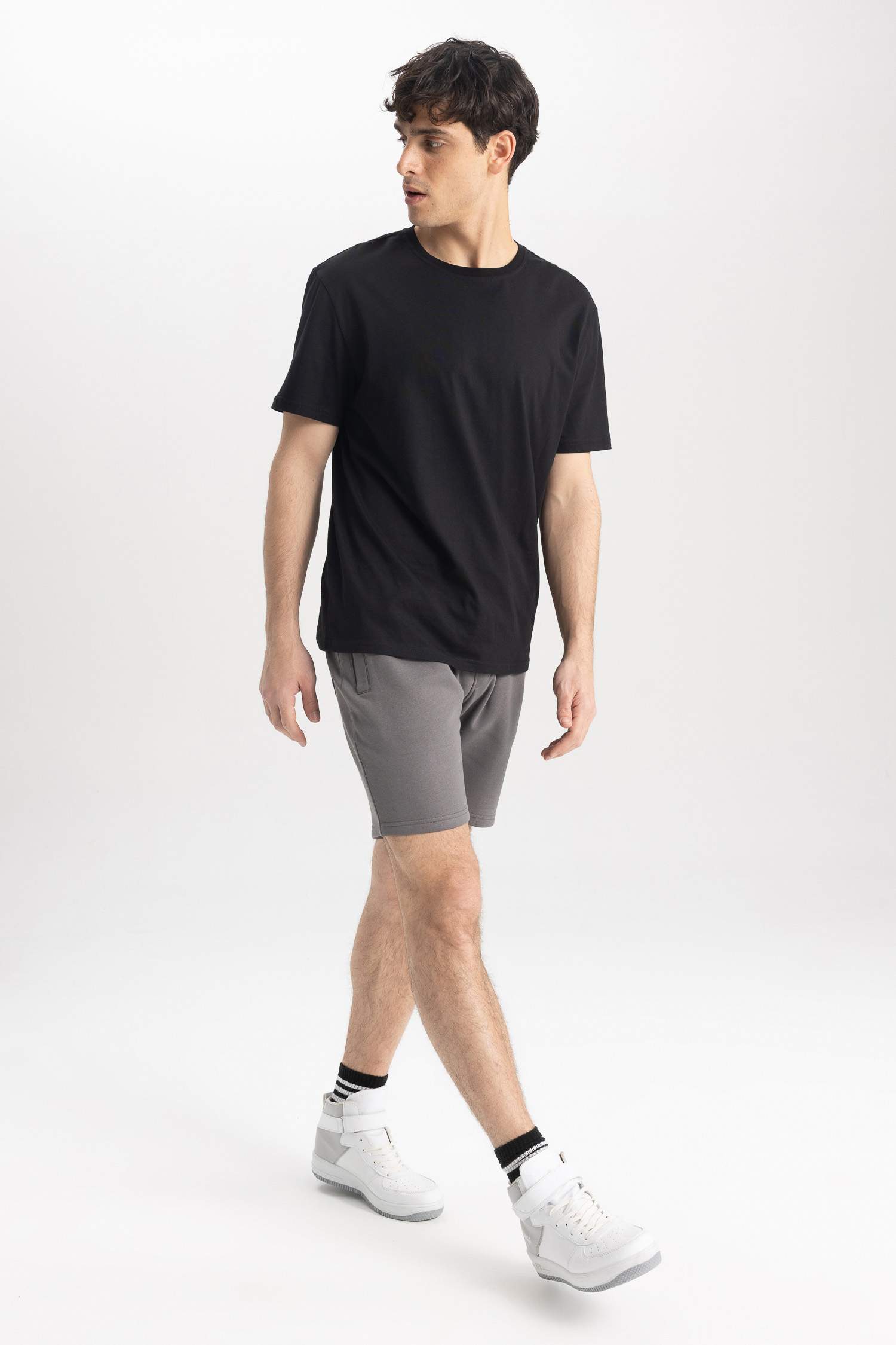 Regular Fit Thin Sweatshirt Fabric Shorts