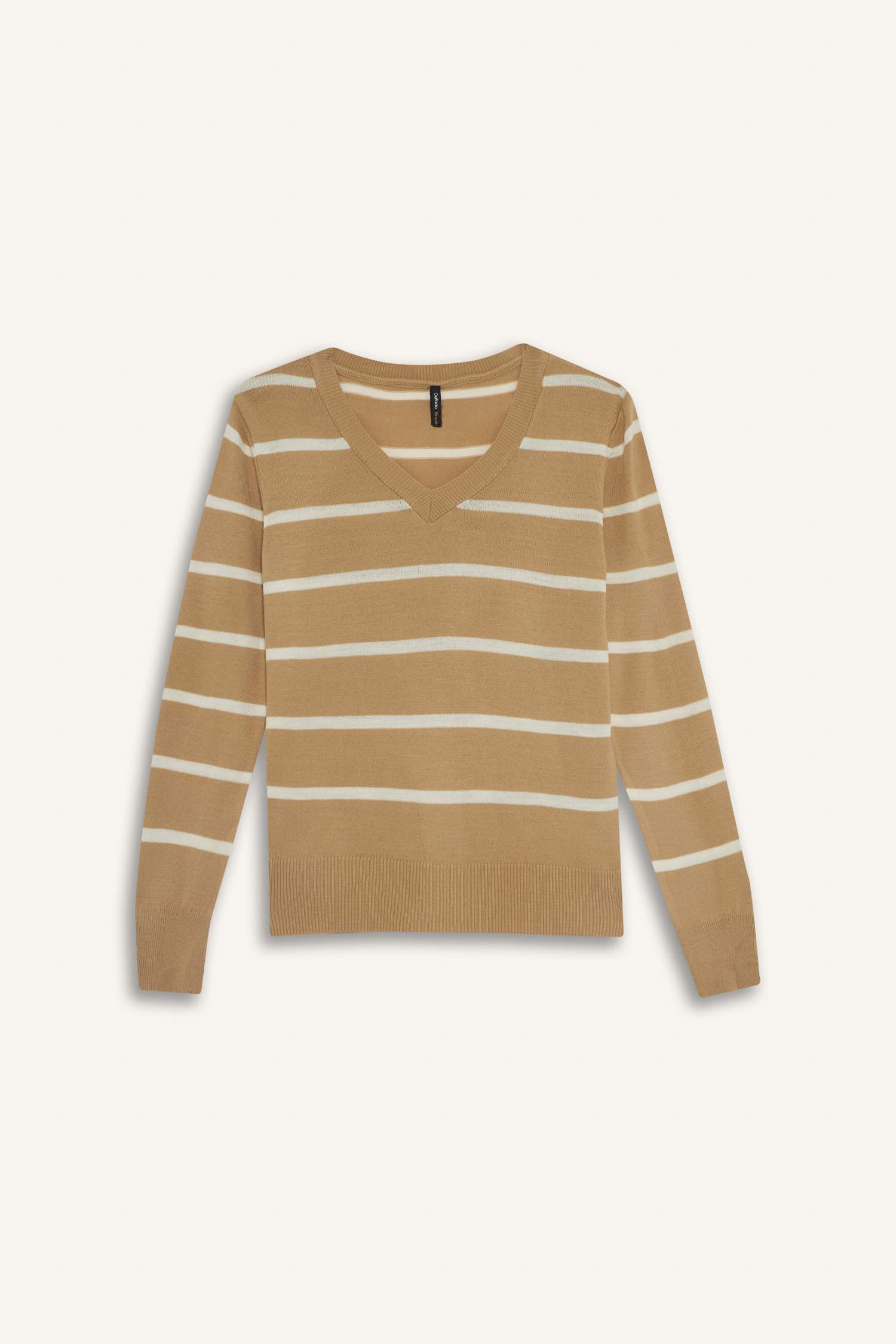 релакс пішімі v жаға трикотаж Пулловер