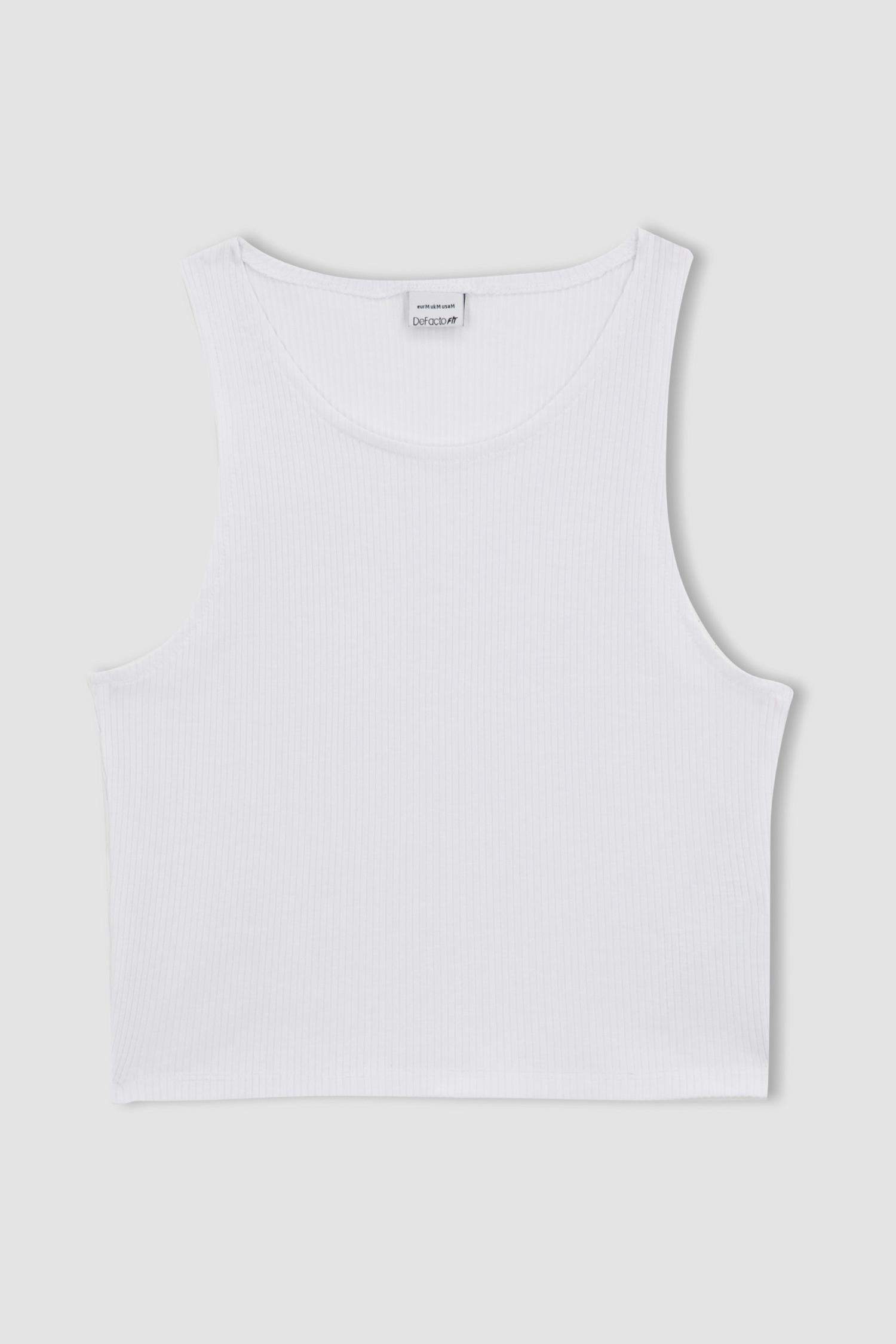 كروب توب برقبة مستديرة بدون أكمام  من DeFactoFit