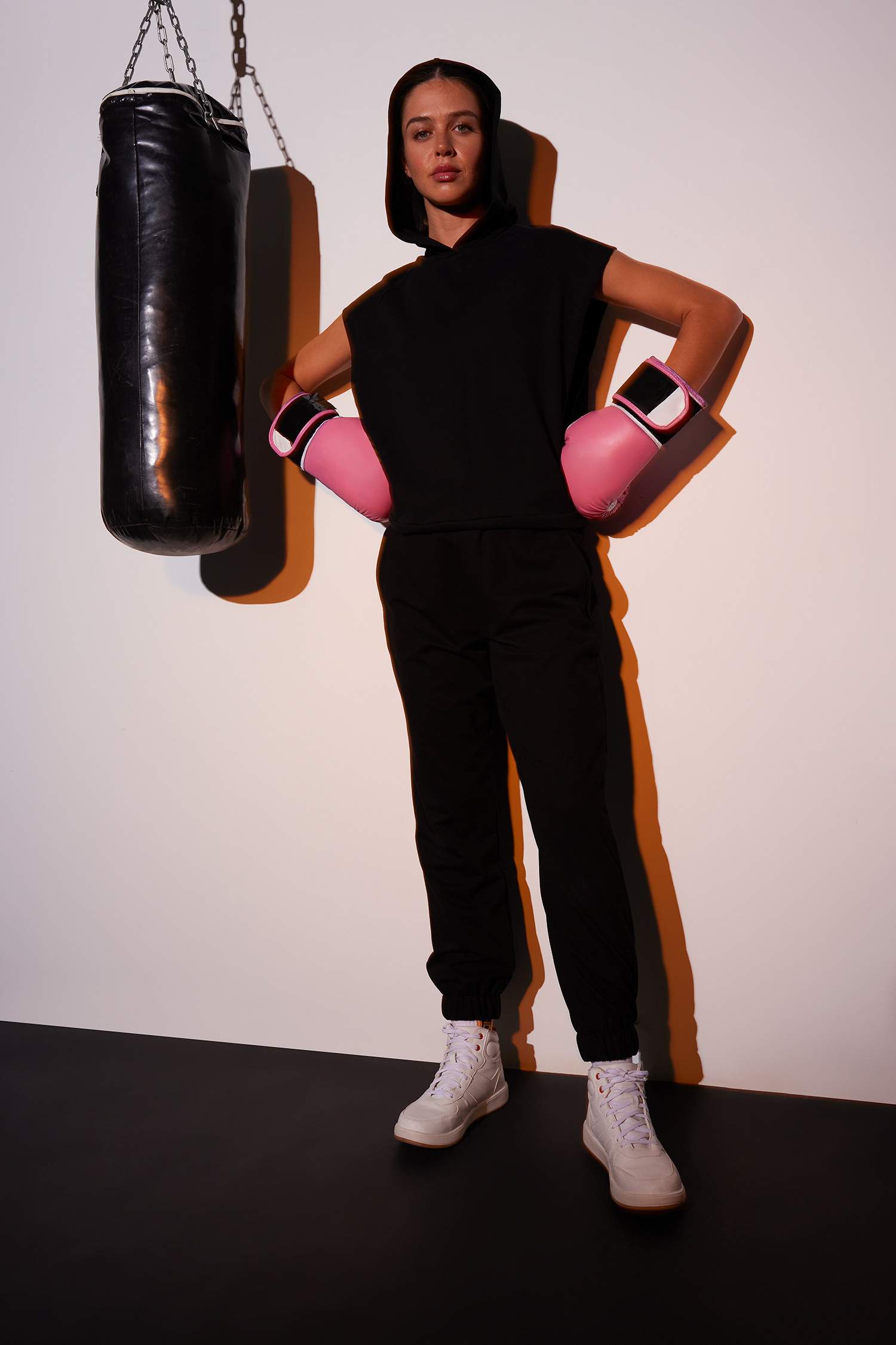 DeFactoFit Oversize Fit Hooded Sports Cotton Tank Top