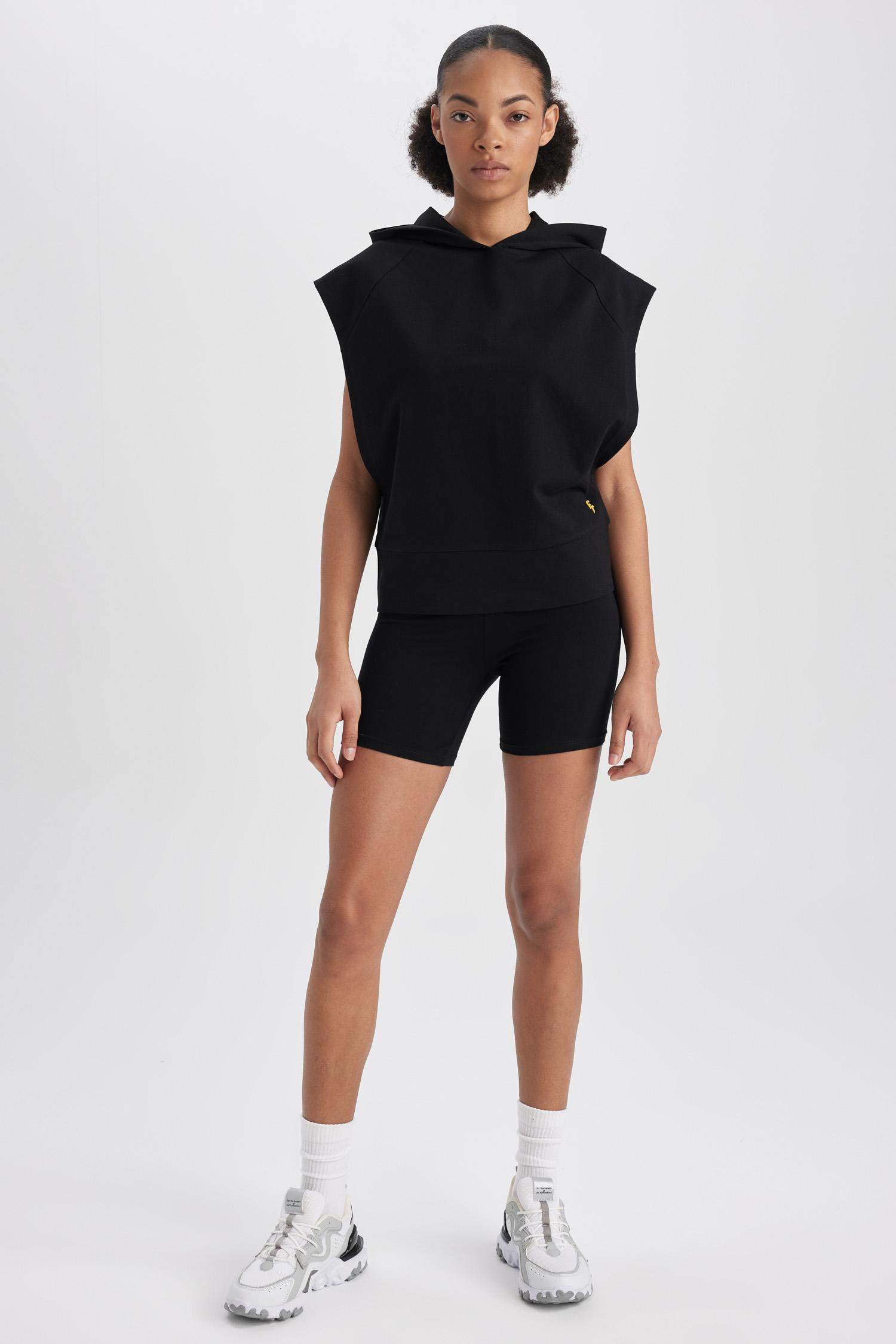 DeFactoFit Oversize Fit Hooded Sports Cotton Tank Top