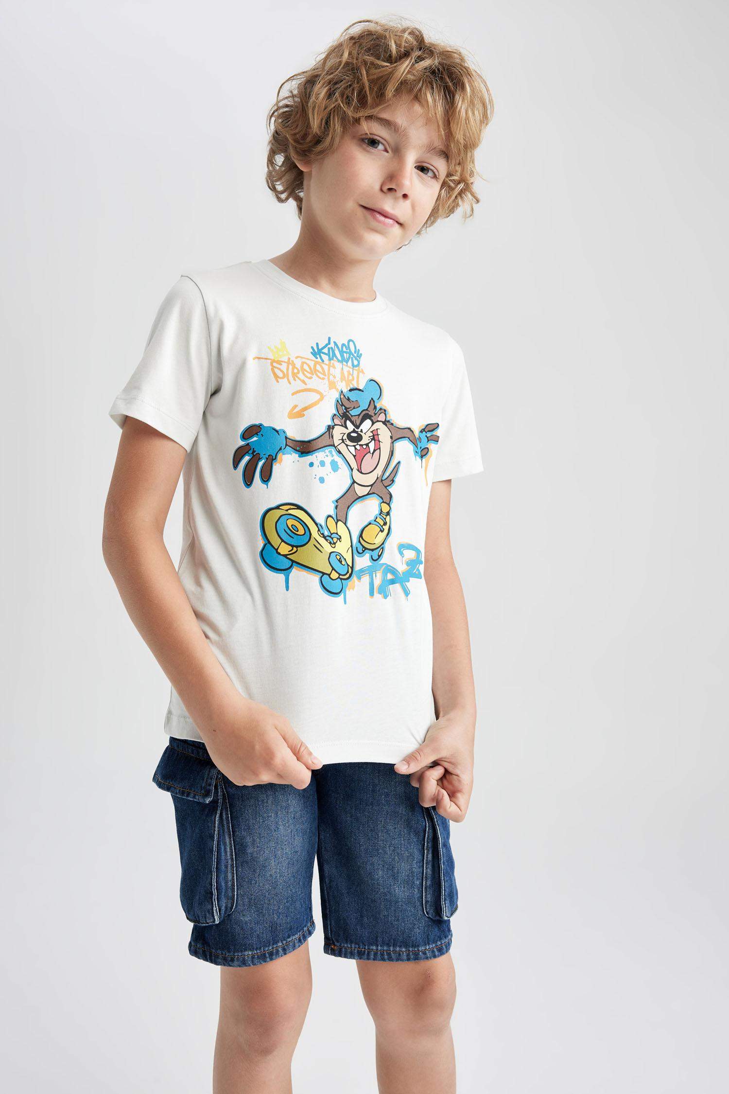 تي شيرت ولادي بقصة عادية من لوني تونز