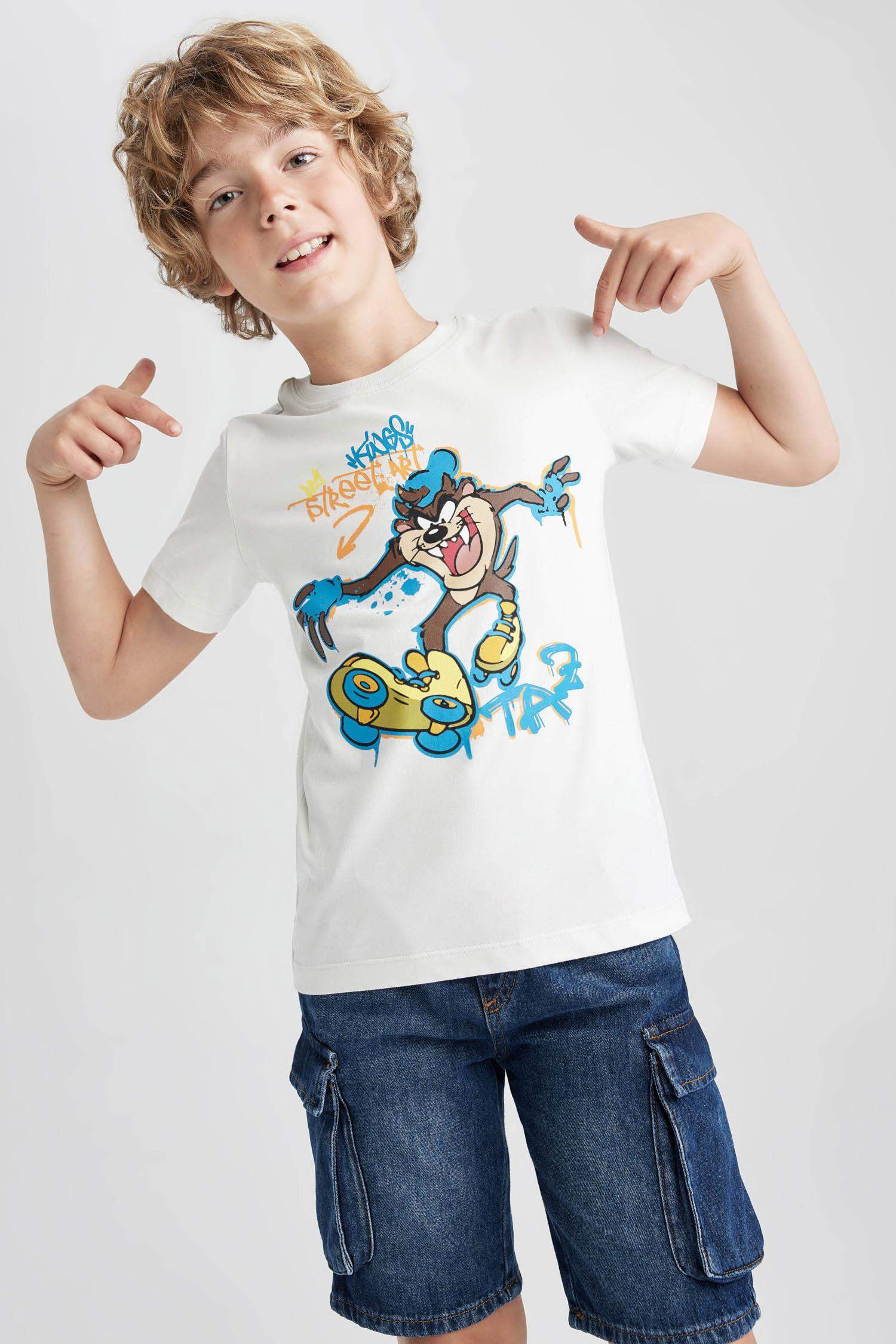 تي شيرت ولادي بقصة عادية من لوني تونز