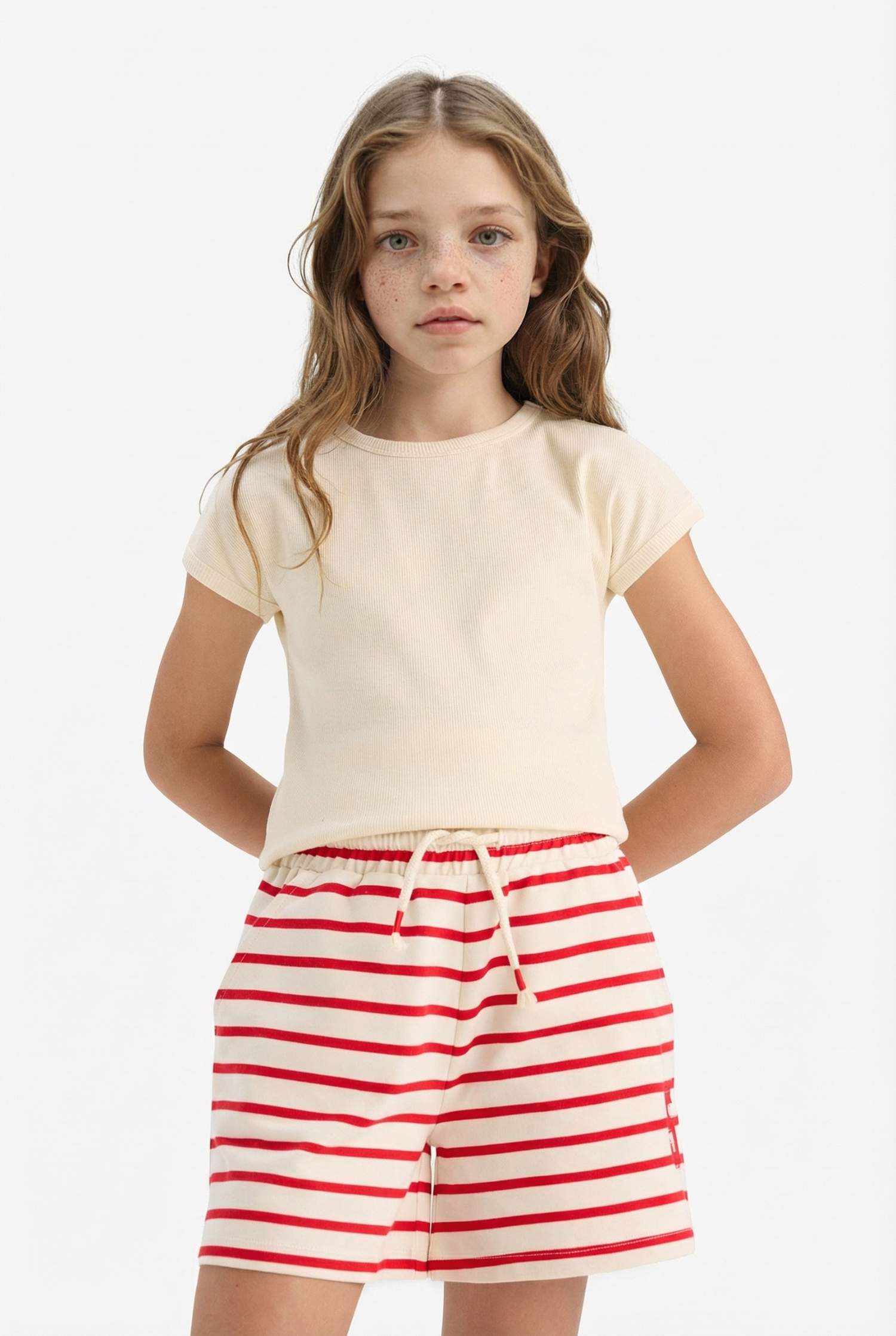 Полосатые Шорты для Девочек на Резинке