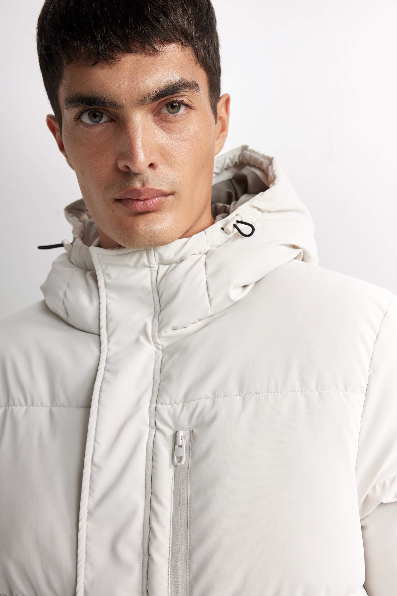 Su Geçirmez Şişme Mont Kapüşonlu Fermuarlı Cepli