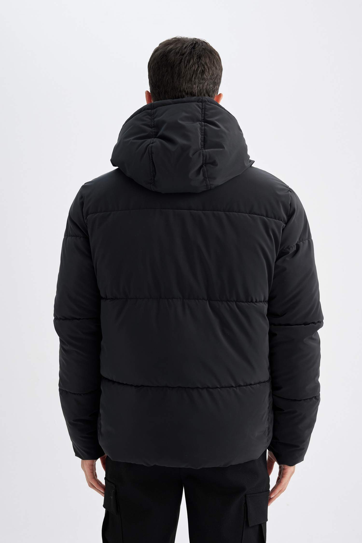 Su Geçirmez Şişme Mont Kapüşonlu Fermuarlı Cepli Çıtçıtlı Cepli