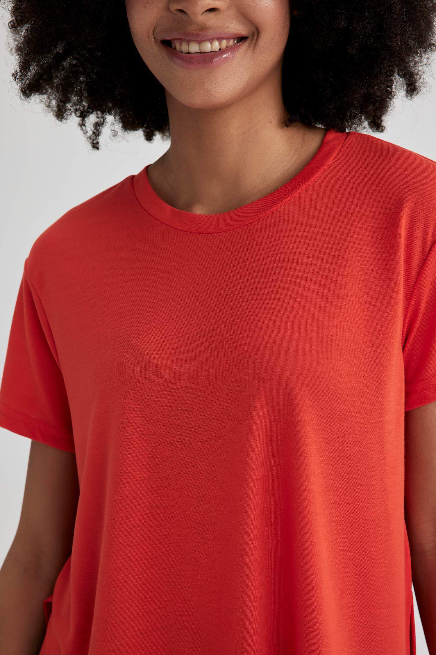 T-Shirt À Manches Courtes Coupe Standard Col Rond