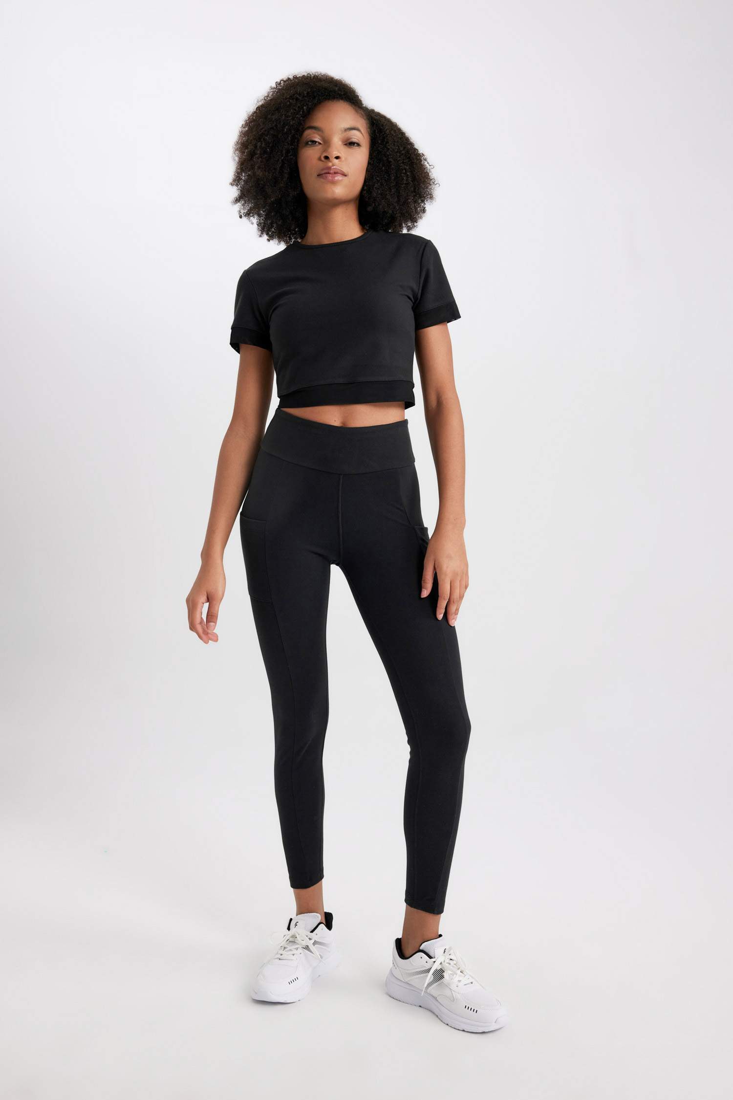 DeFactoFit Crop Crew Neck Sports T-Shirt