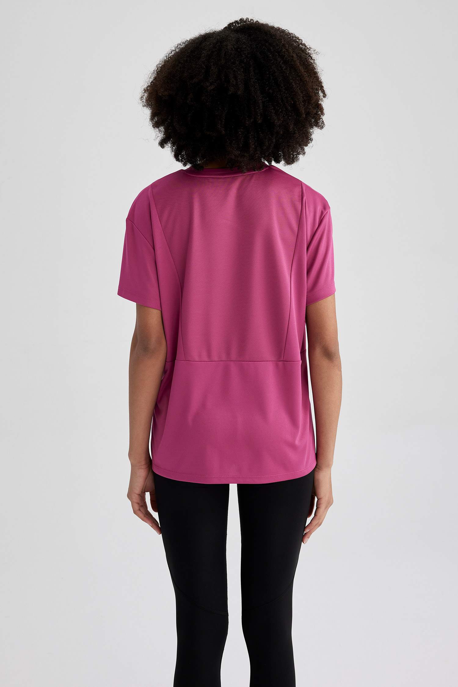 DeFactoFit Loose Fit Bisiklet Yaka Baskılı Sporcu Kısa Kollu Tişört