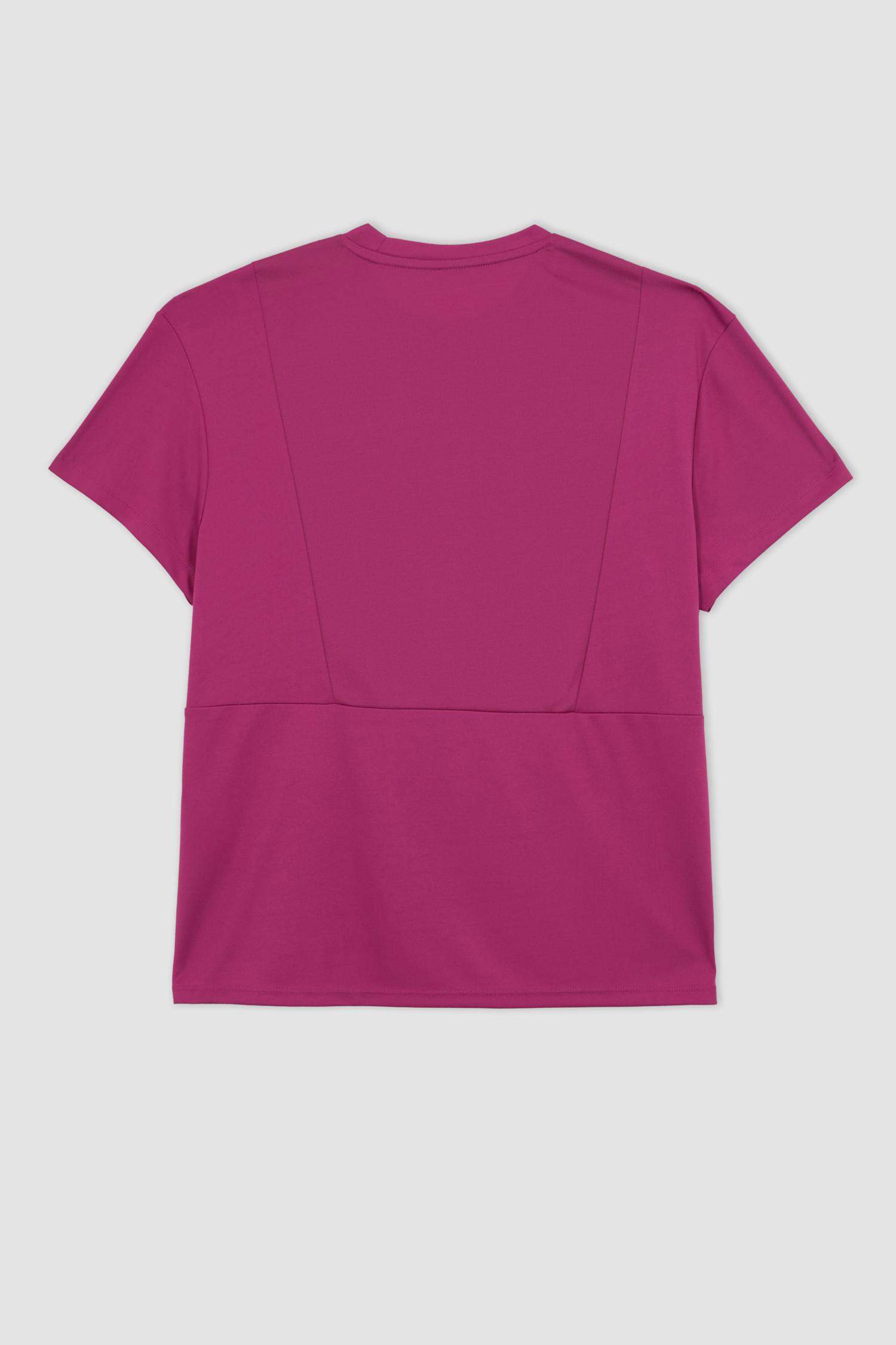 DeFactoFit Loose Fit Bisiklet Yaka Baskılı Sporcu Kısa Kollu Tişört