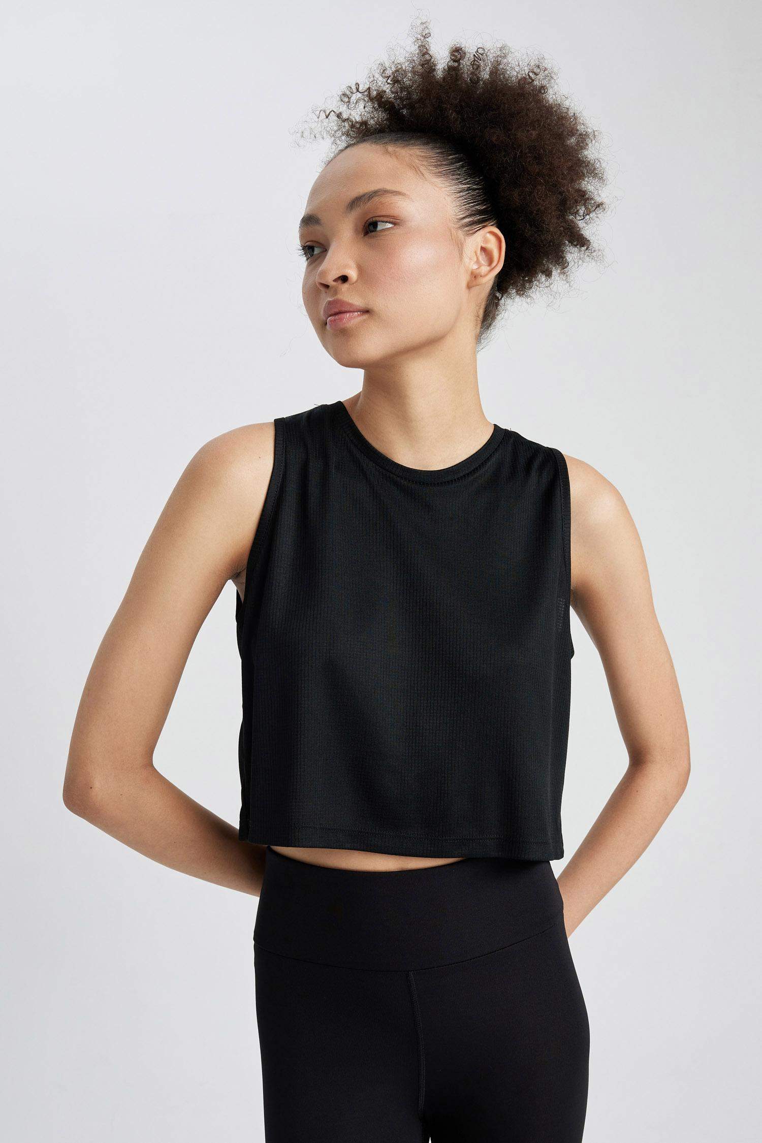 Débardeur Crop Top Slogan Col Rond Defacto Fit