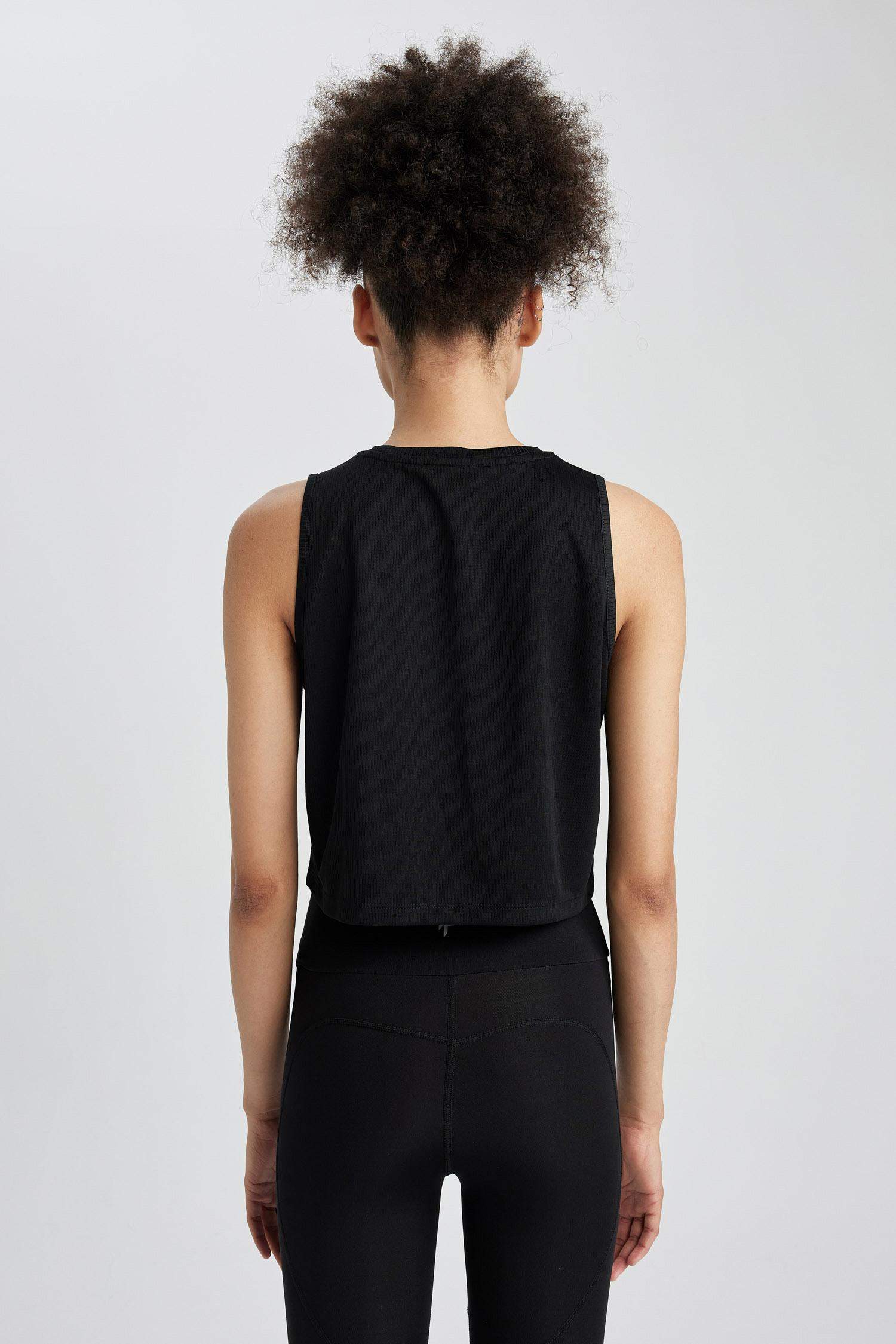 Débardeur Crop Top Slogan Col Rond Defacto Fit