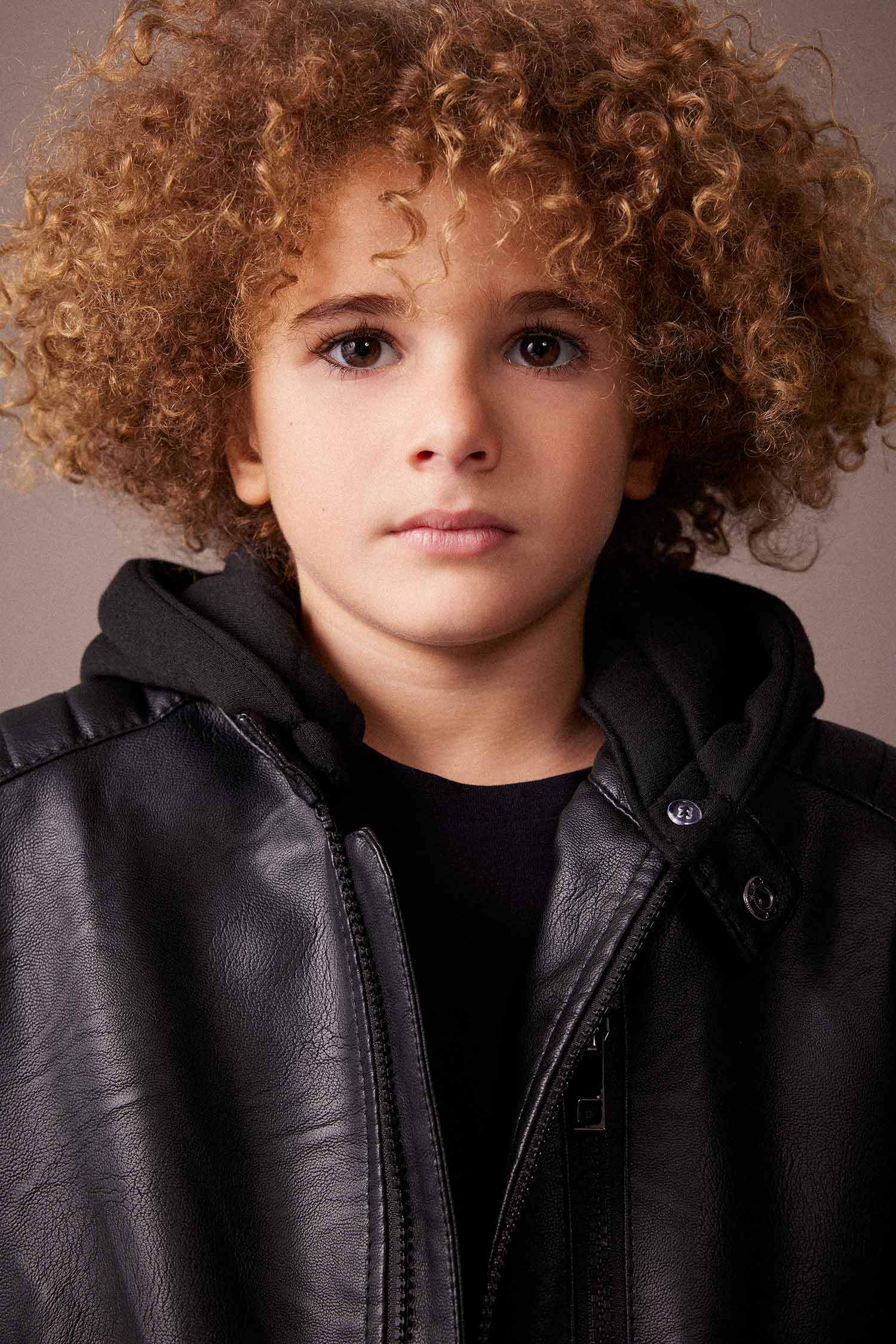 Boy Waterproof Plush Lining Faux Leather Jacket