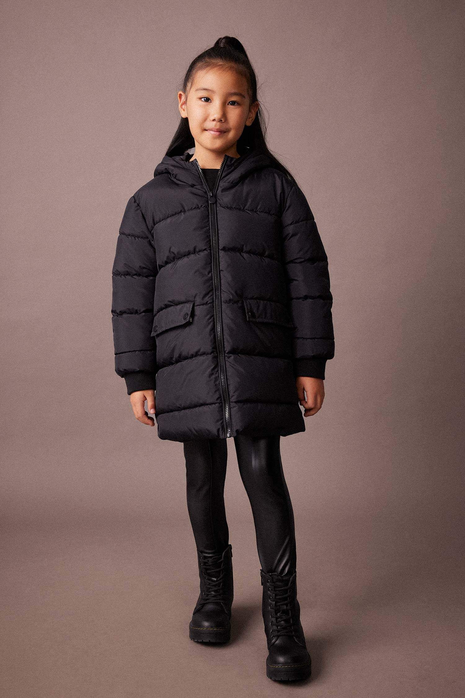 Куртка водоотталкивающая с капюшоном для девочек, Школьная коллекция